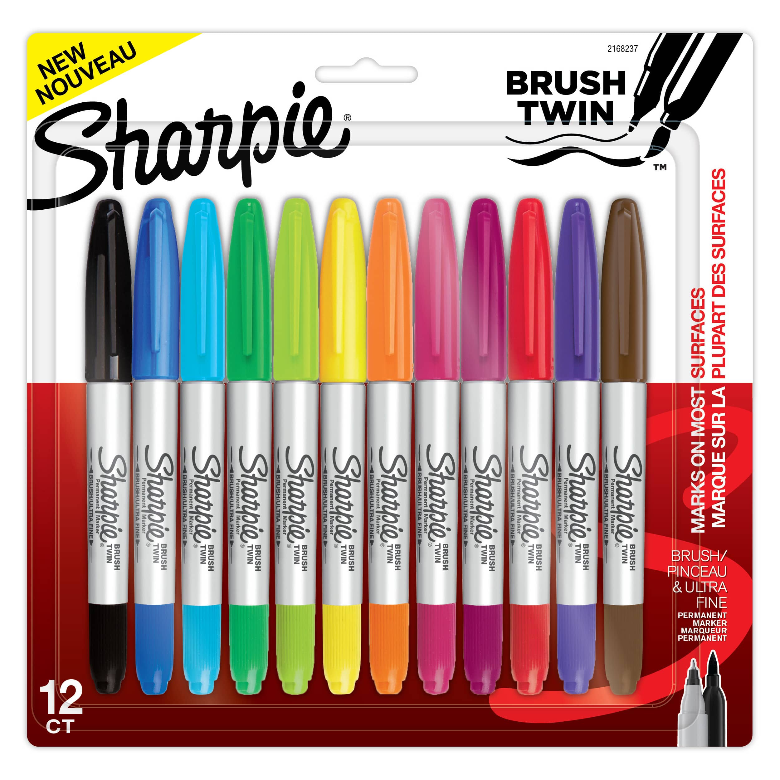 Sharpie® Assorted Colors Brush Twin Tip Markers, 12ct.