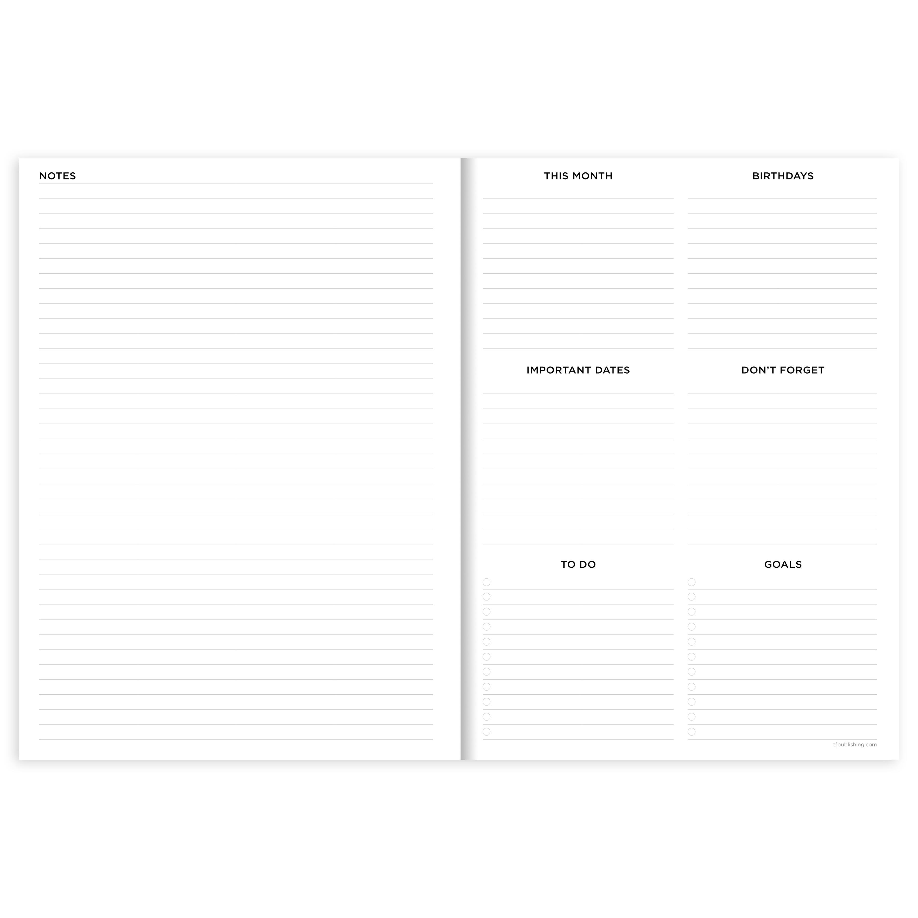 TF Publishing Medium Purple Rainbow Undated Monthly Planner