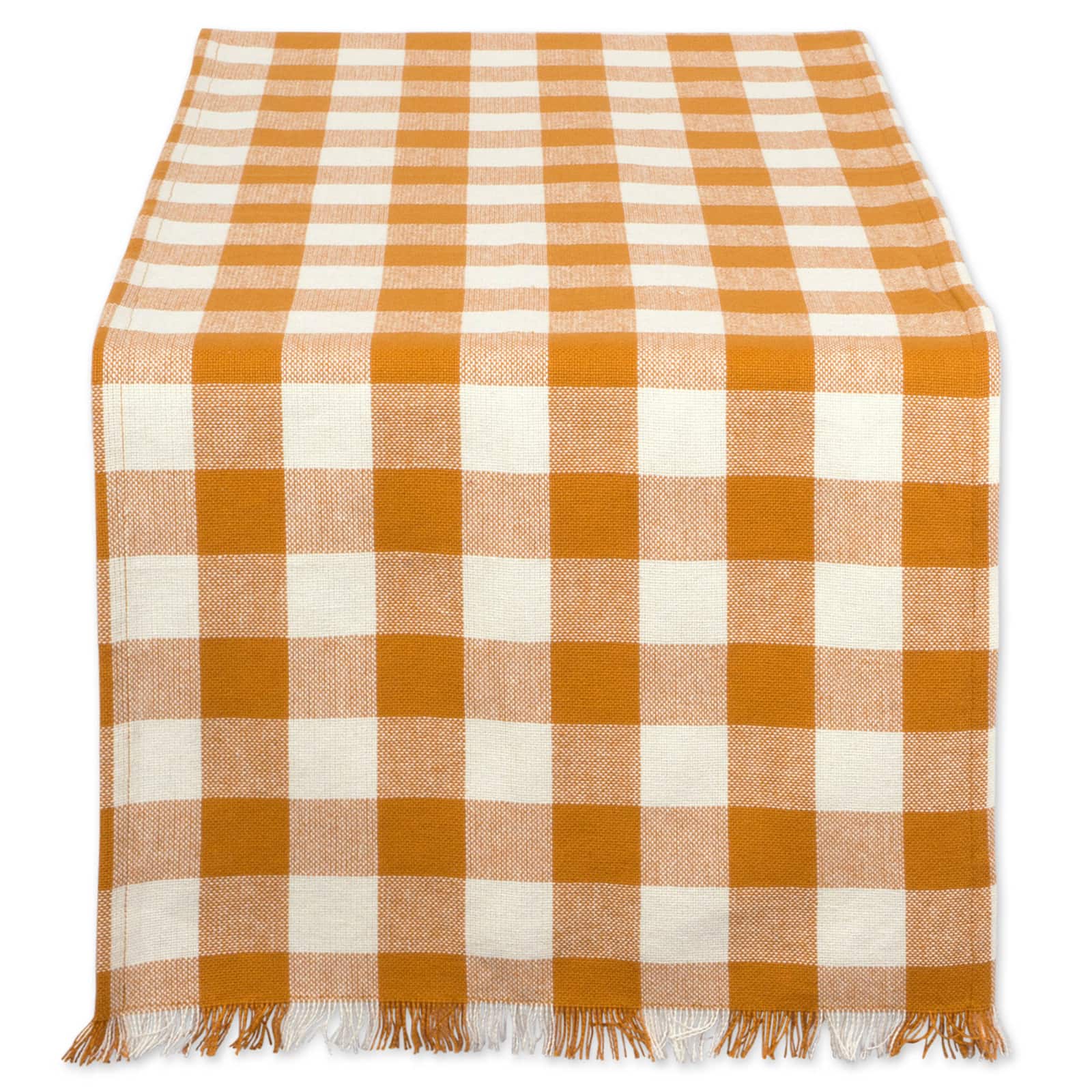 DII&#xAE; 72&#x22; Heavyweight Check Fringed Table Runner