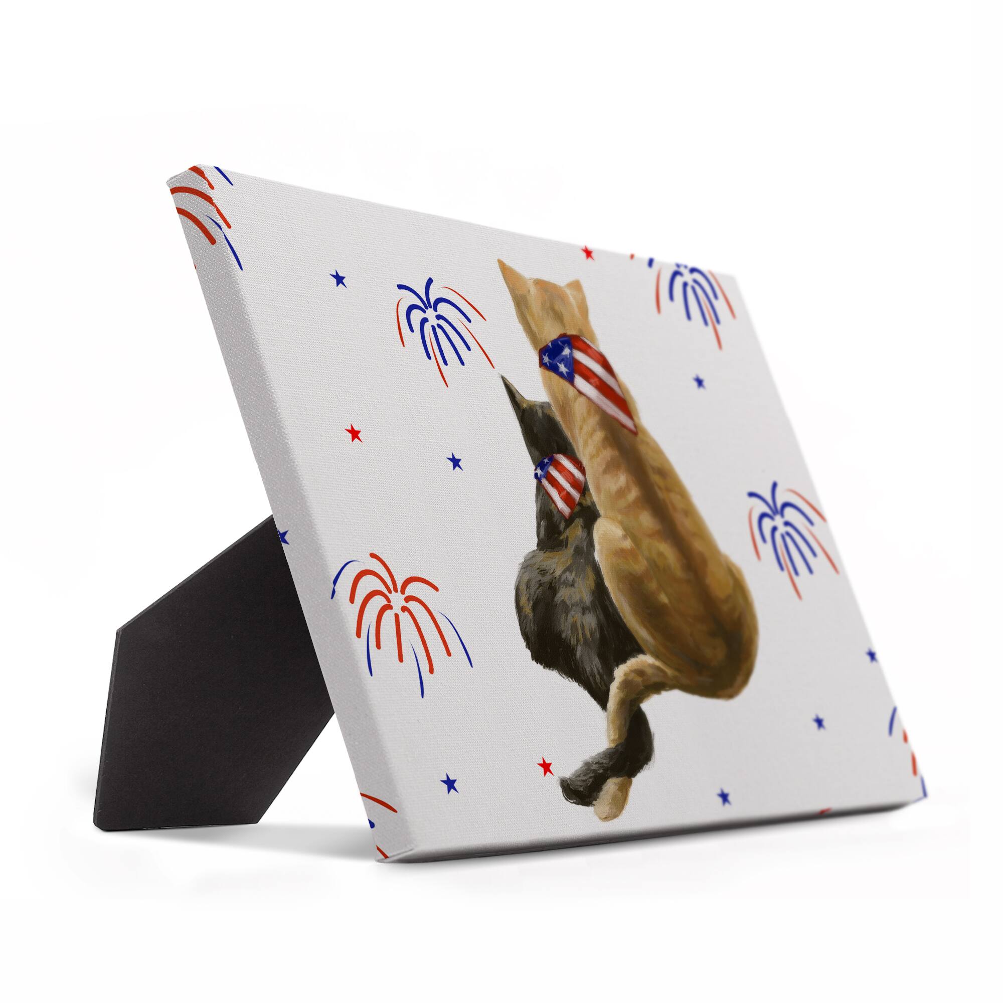 10" American Cats Tabletop Canvas