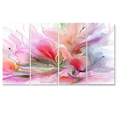 Designart - Lovely Painted Floral Design - Extra Large Floral Wall Art ...
