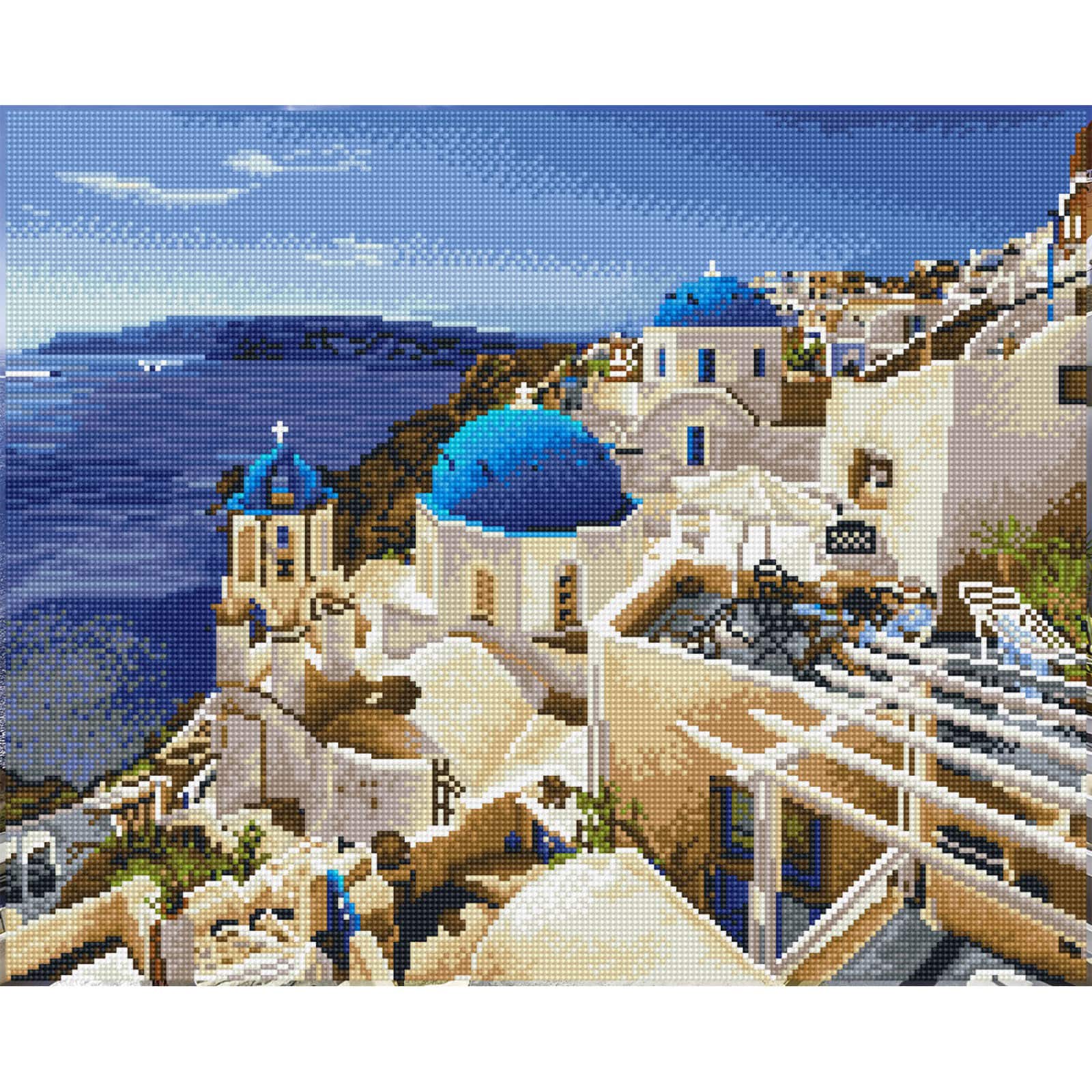 Diamond Dotz&#xAE; Intermediate Santorini Blue Diamond Art Painting Kit