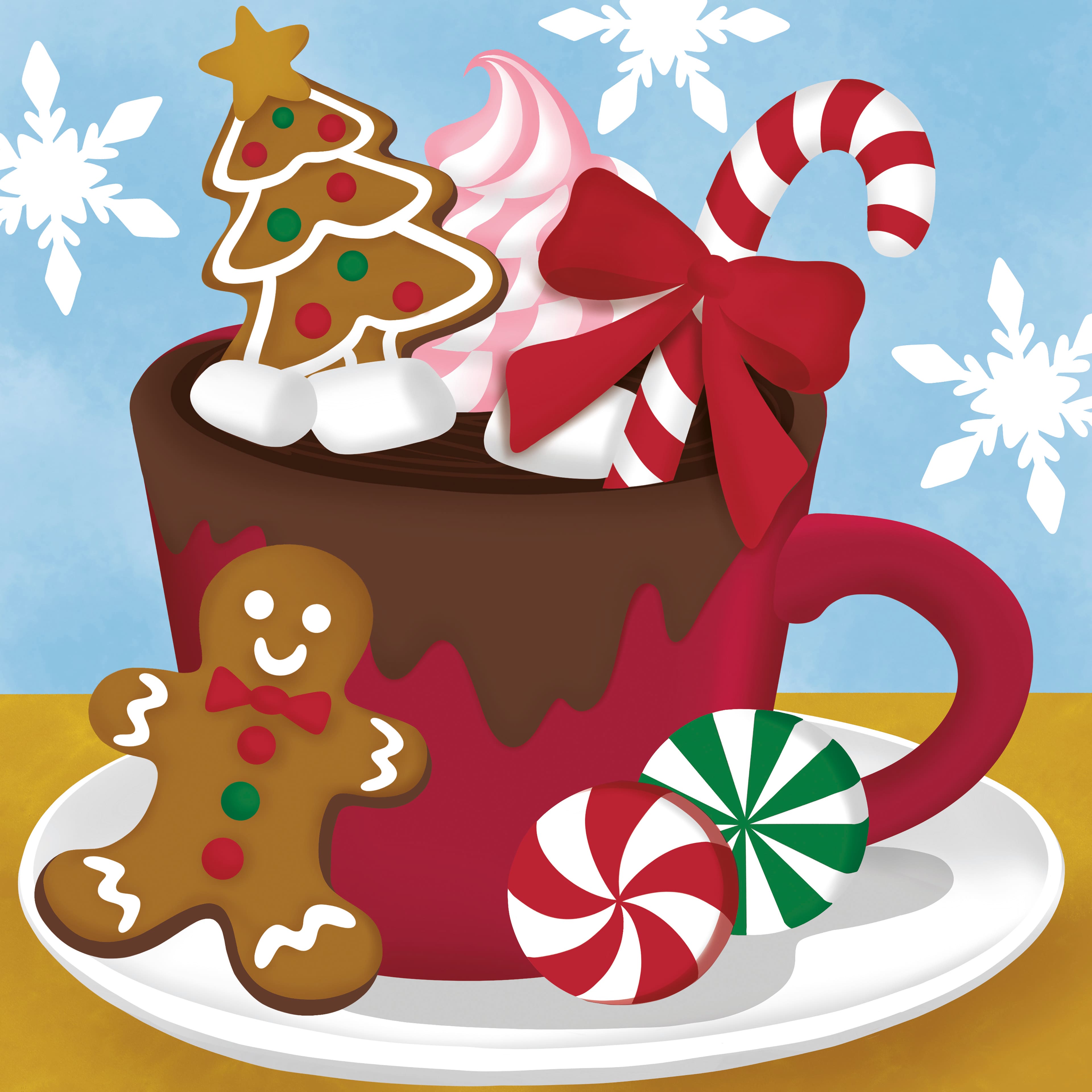 11" x 11" Christmas Cocoa Canvas Painting Kit by Artist's Loft™