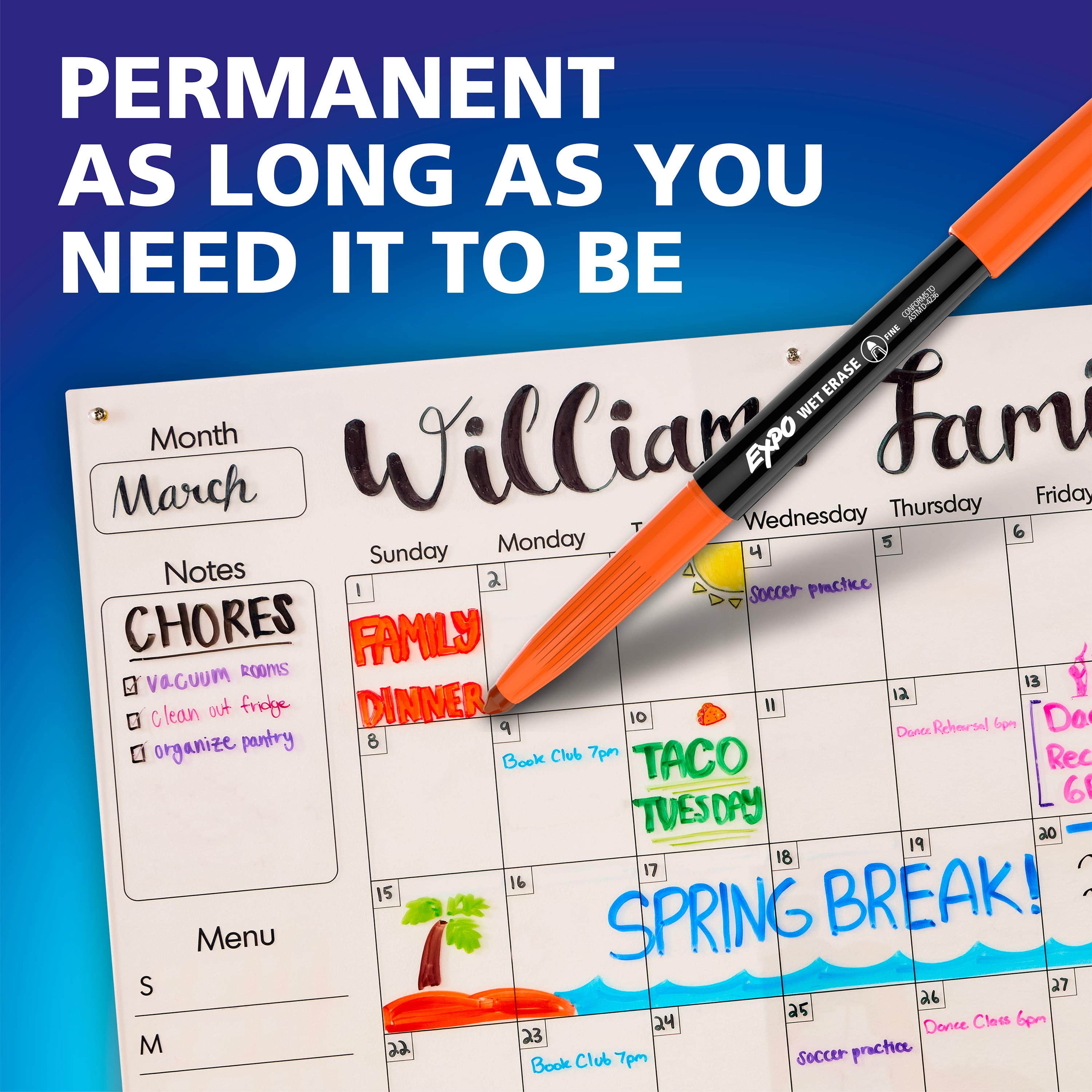 EXPO&#xAE; 12 Colour Fine Tip Wet Erase Markers