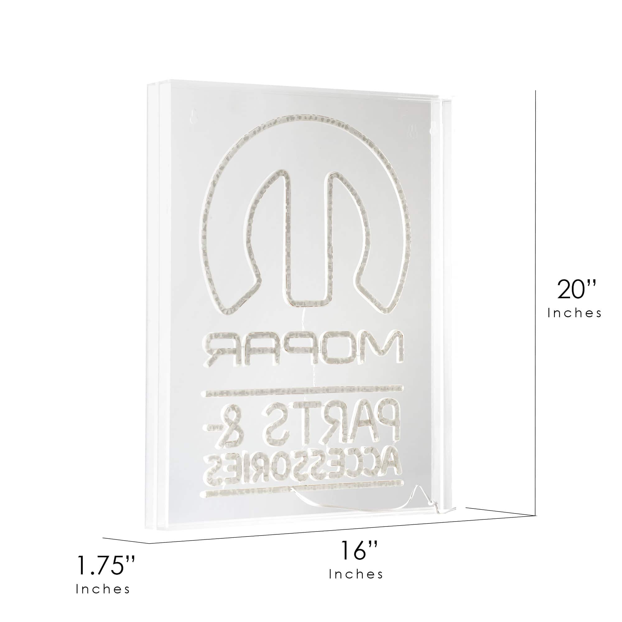 American Art D&#xE9;cor&#x2122; 20&#x22; Licensed Mopar Parts &#x26; Accessories Acrylic LED Wall D&#xE9;cor Sign
