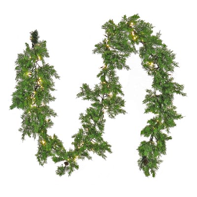 9ft. Pre-Lit Cedar Garland | Michaels