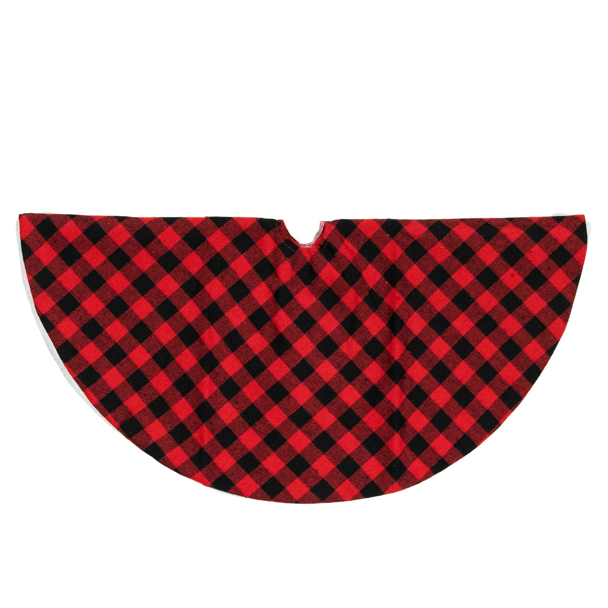 20" Red and Black Buffalo Plaid Mini Christmas Tree Skirt