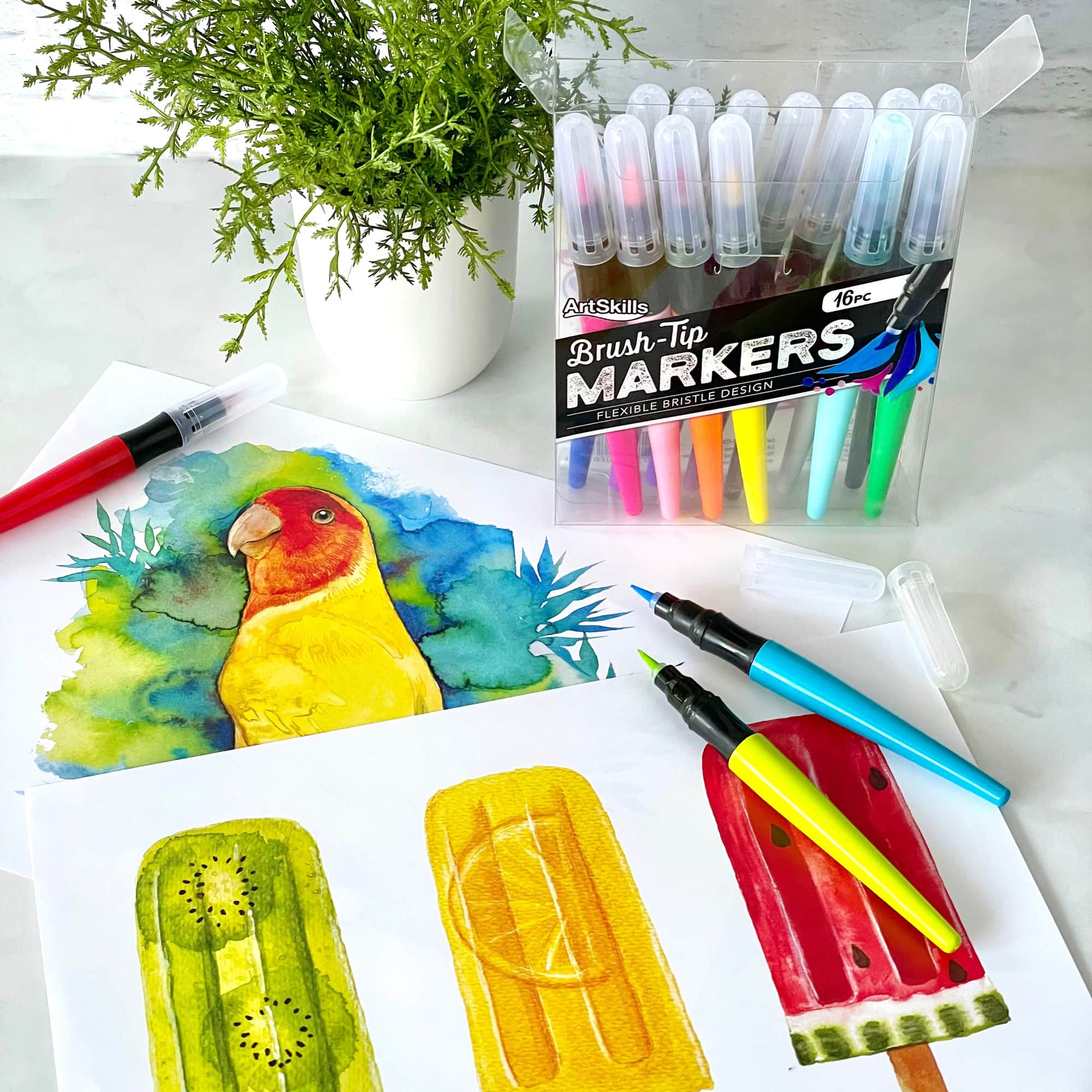 ArtSkills&#xAE; Brush Tip Markers, 16ct.