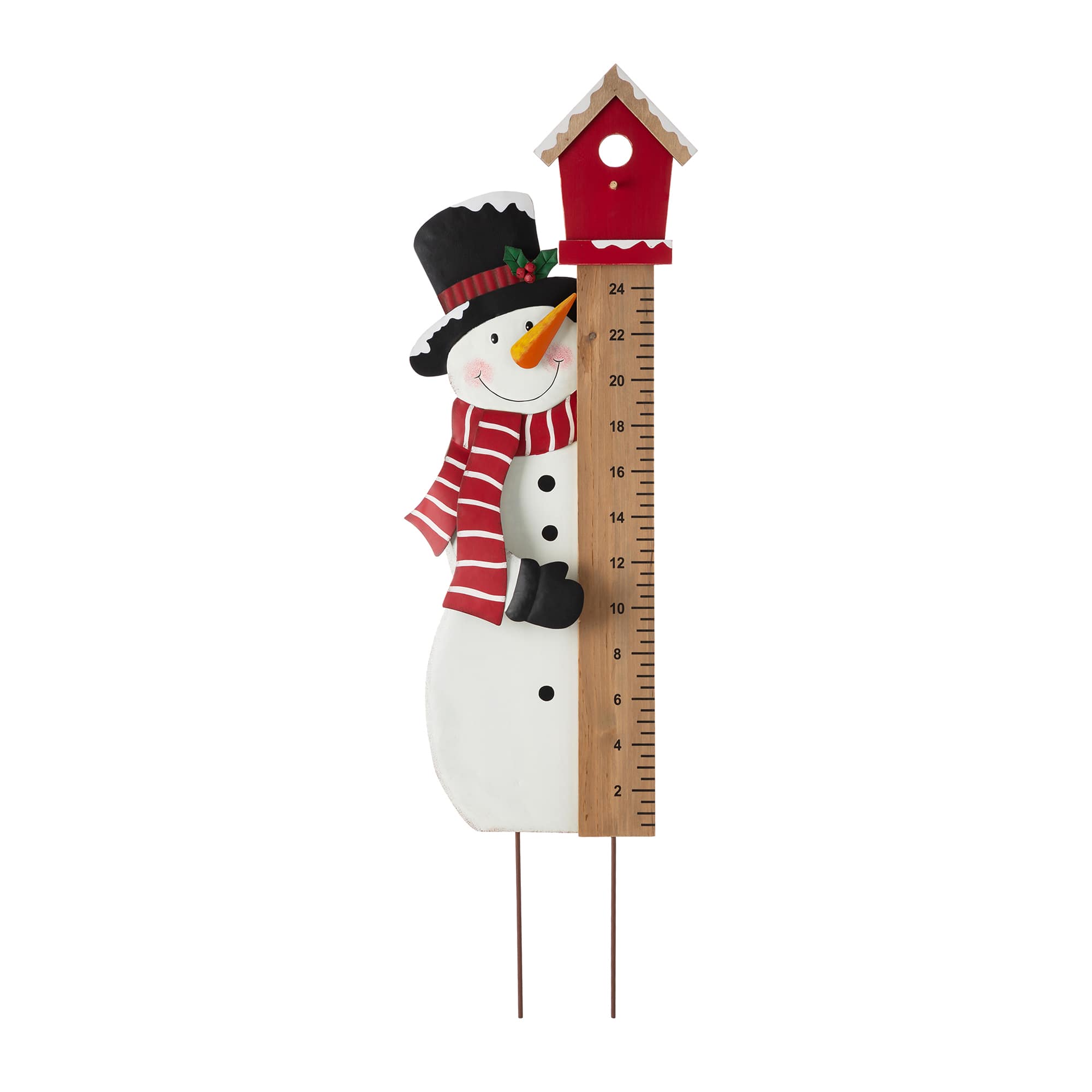 Glitzhome&#xAE; 40&#x22; Snowman Snow Gauge Yard Stake