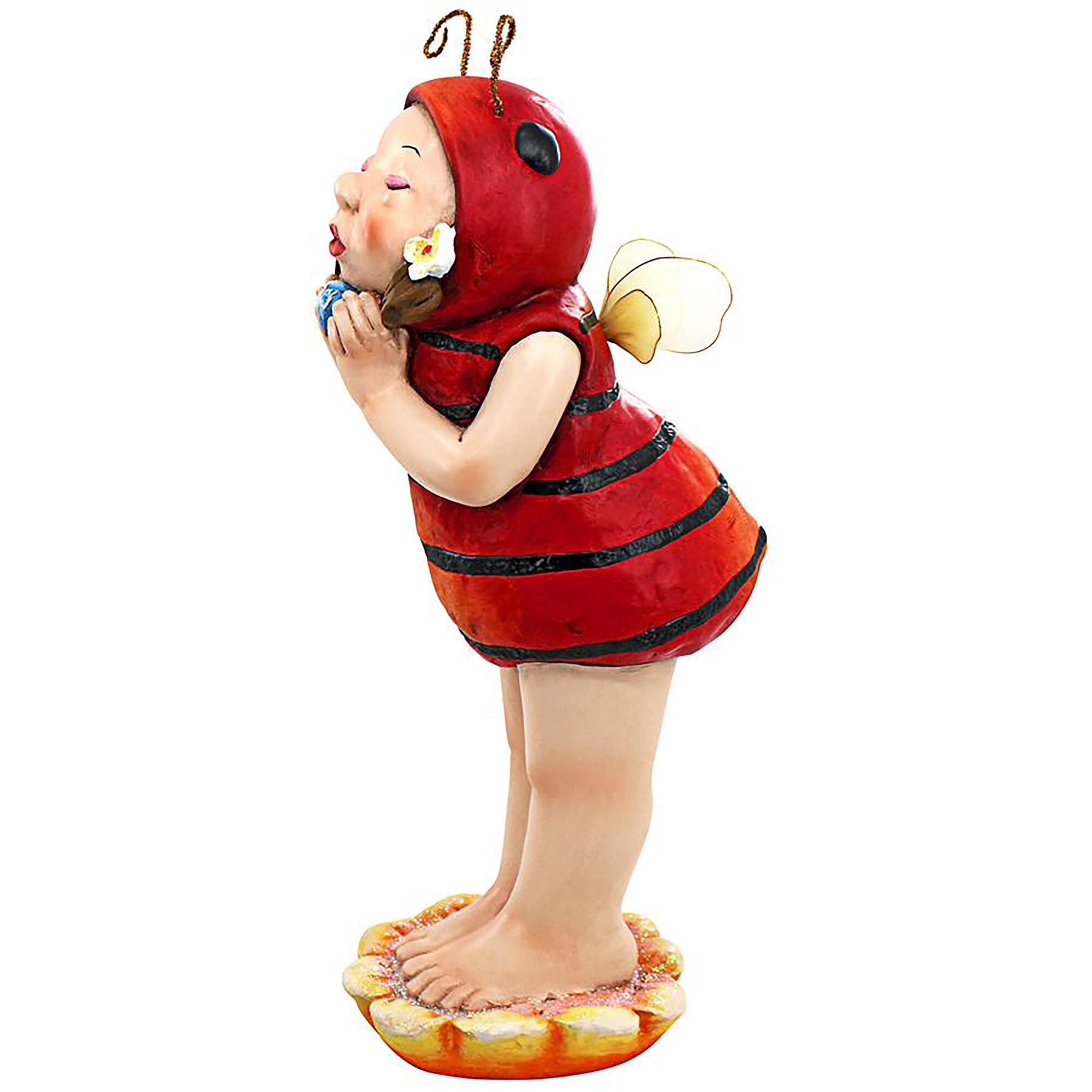 Design Toscano 21.5" Sarah the Lady Bug Fairy Garden Helper Statue