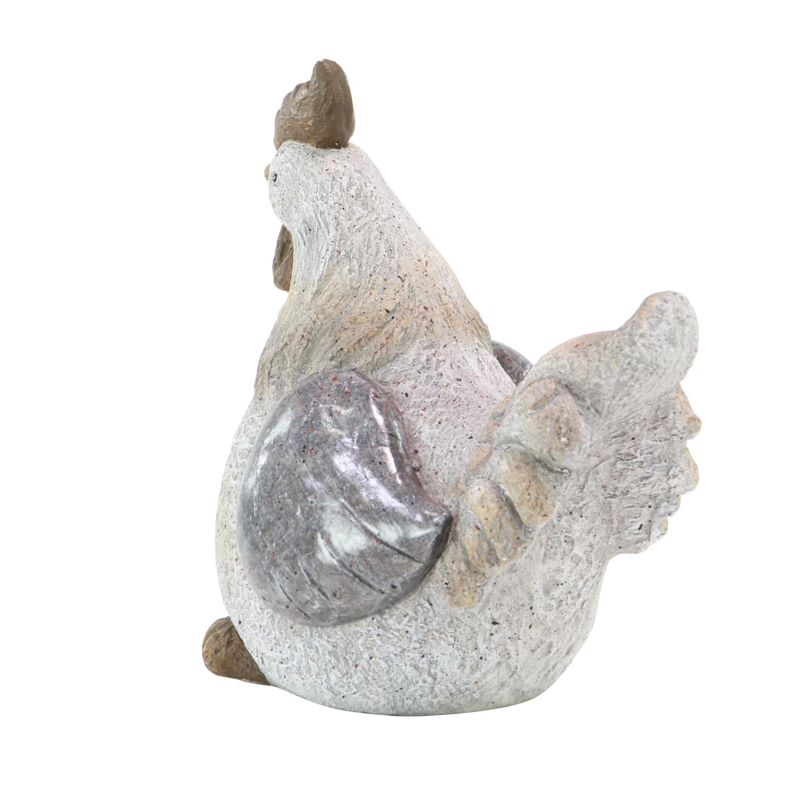 16" Gray Stone Country Hen Garden Sculpture