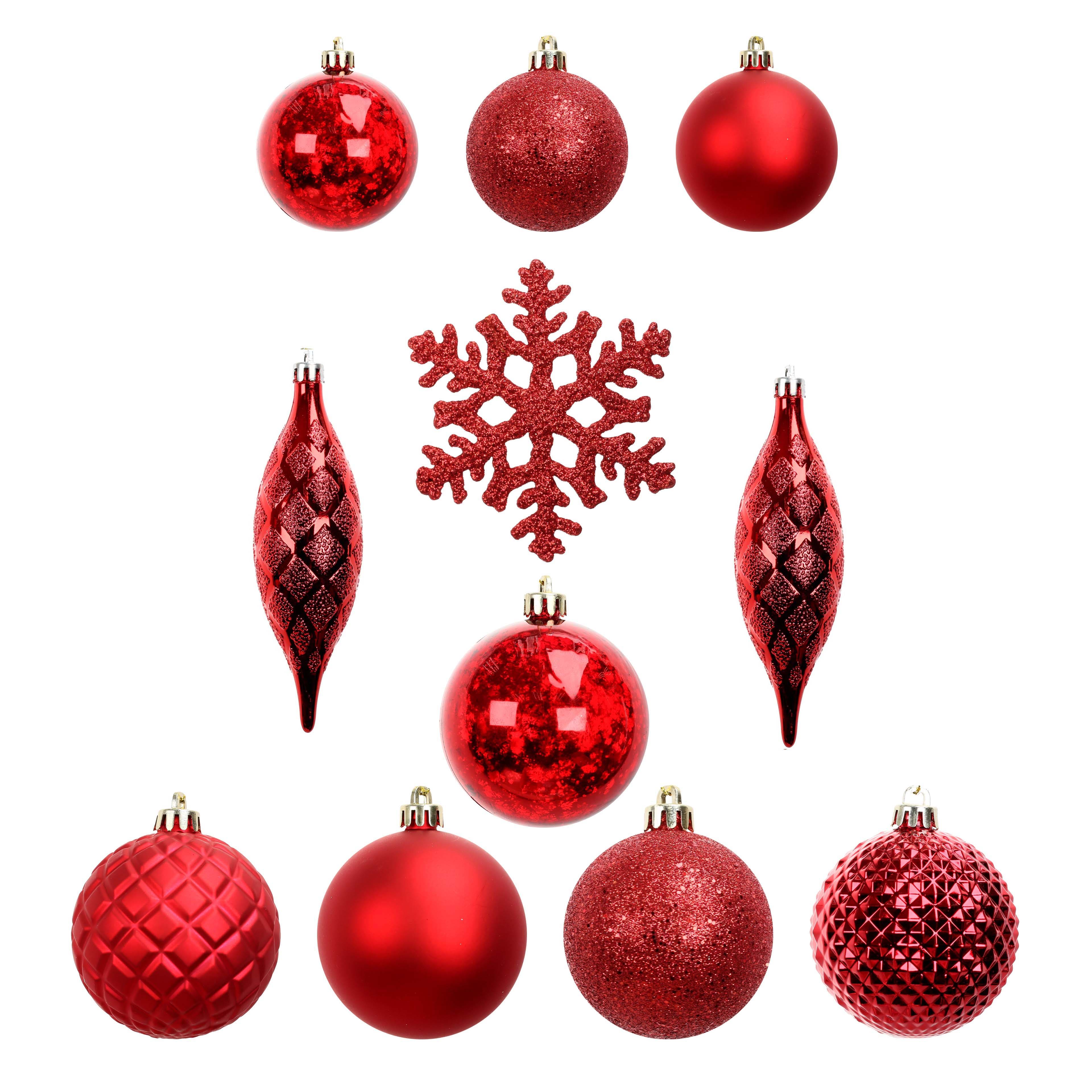 Assorted 40 Pack Red &#x26; White Mixed Ornaments by Ashland&#xAE;