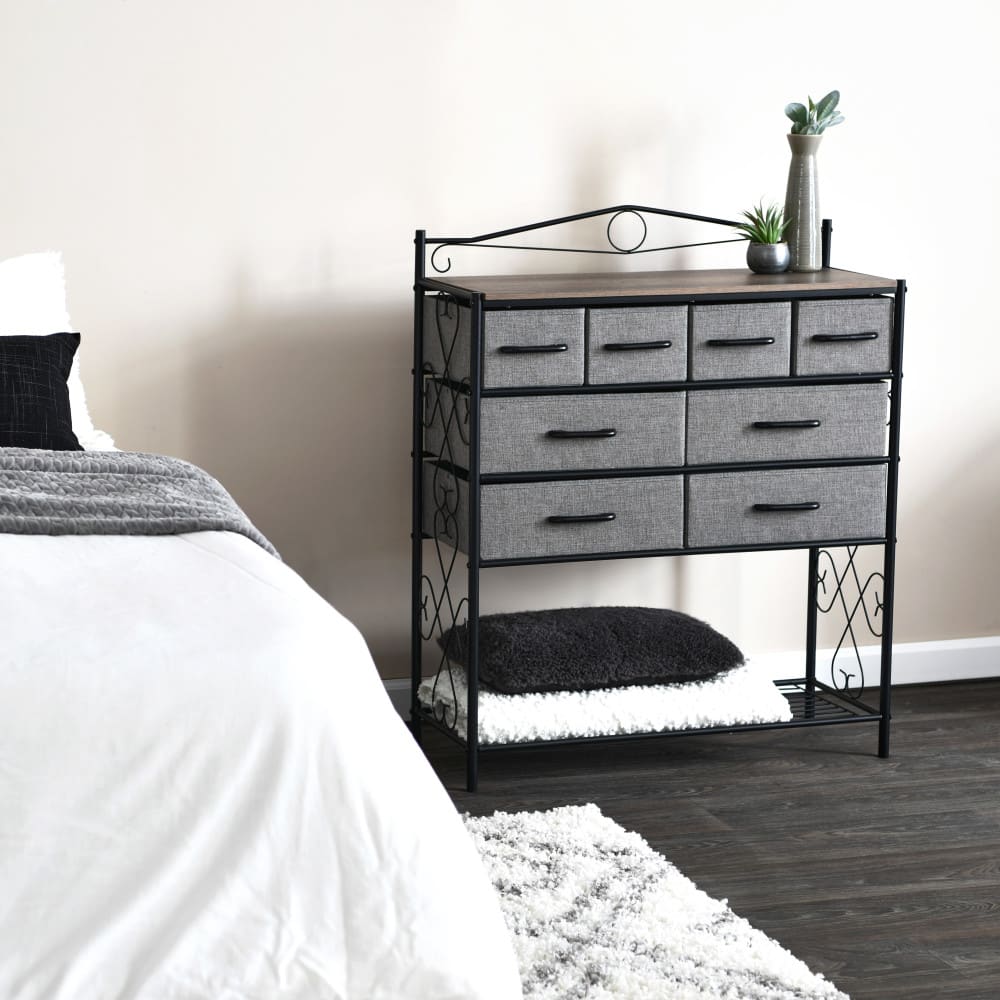 Household Essentials Victoria 8-Drawer Dresser with Shelf