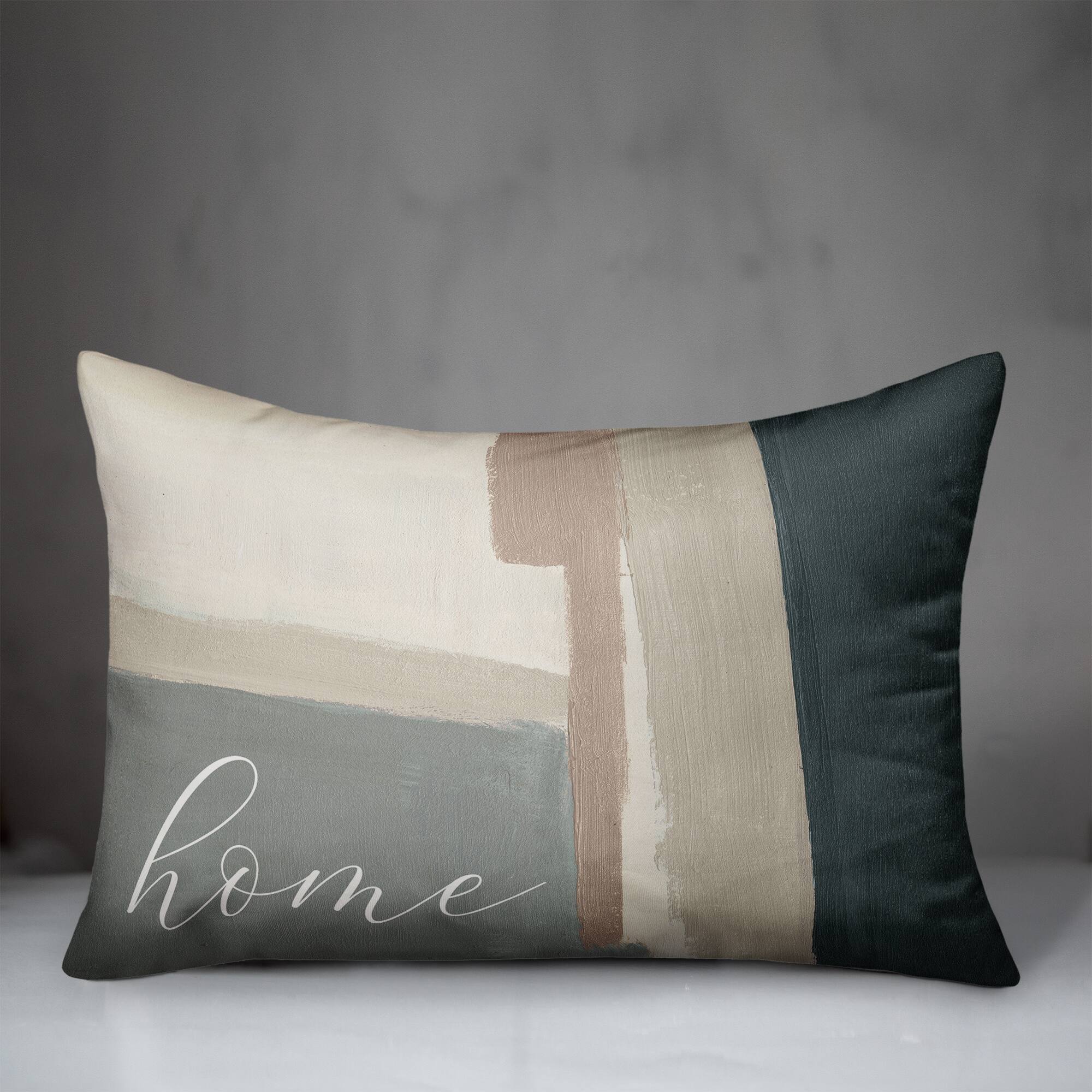20" x 14" Teal Abstract Home Indoor/Outdoor Pillow