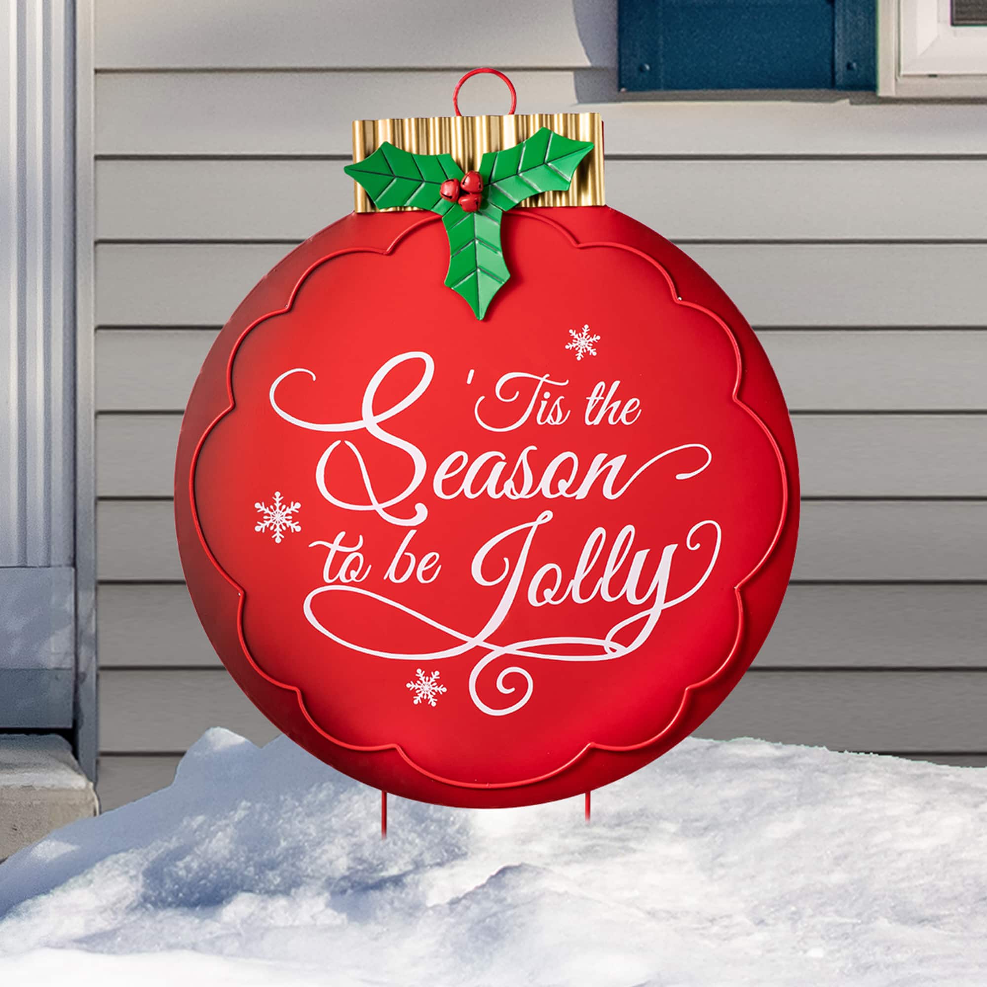 Glitzhome&#xAE; 3ft. Large Metal Ornament Yard Stake