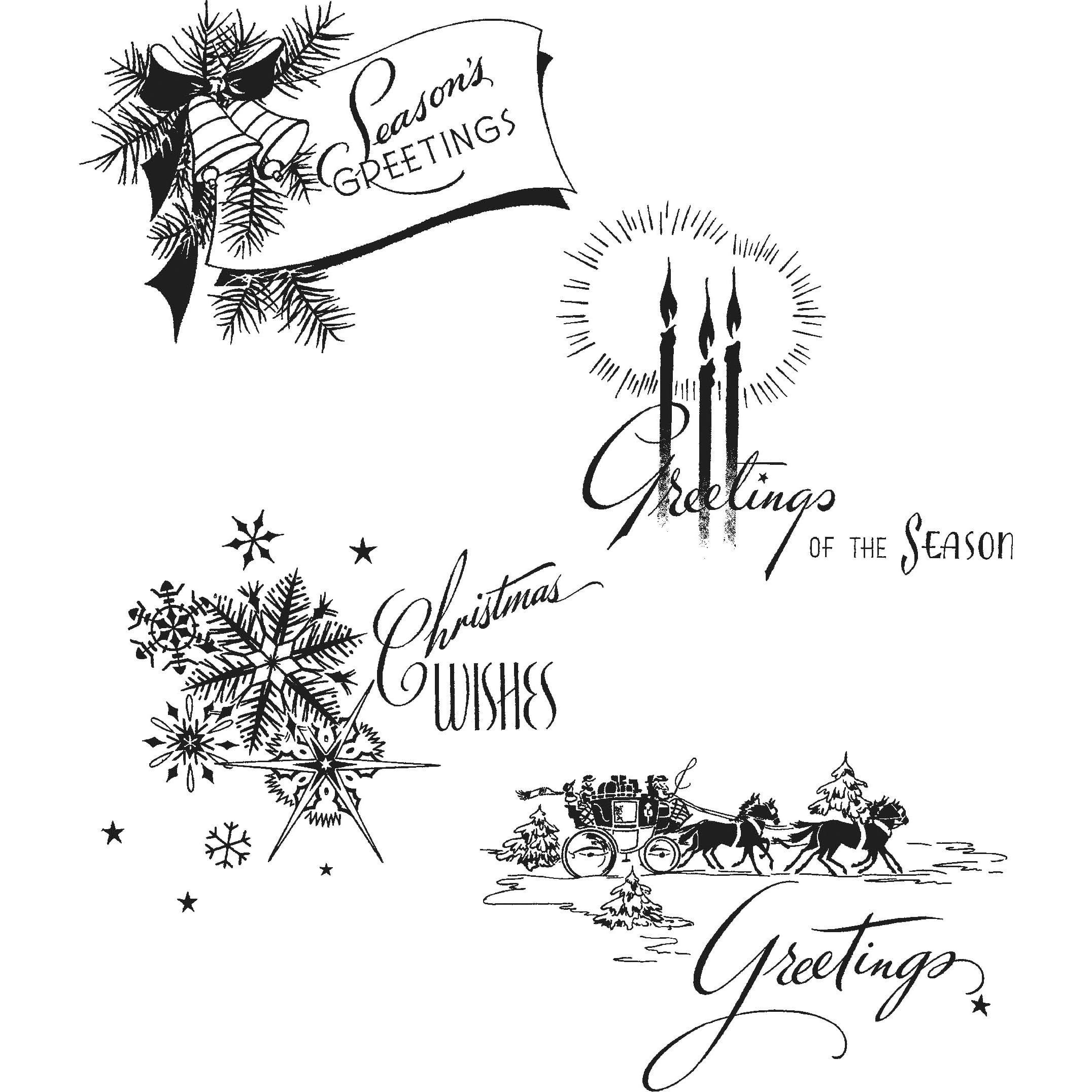 Stampers Anonymous Tim Holtz&#xAE; Holiday Greetings Cling Stamps