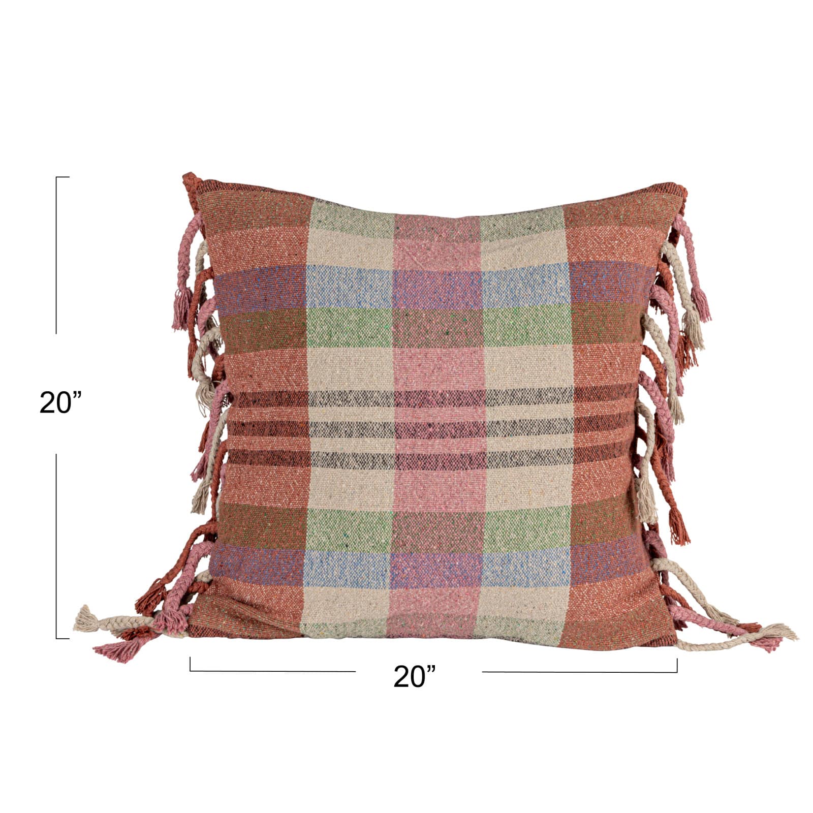Hello Honey&#xAE; Highland Hearth Woven Plaid Pillow with Braided Fringe