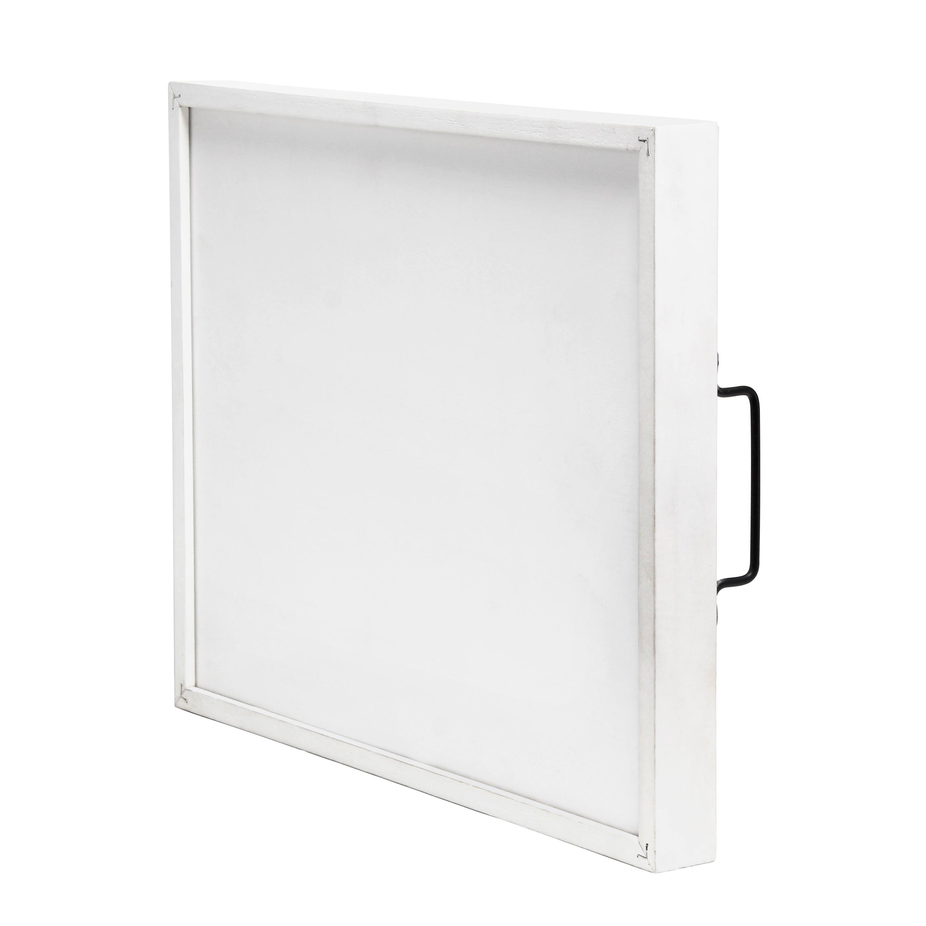 Elegant Designs™ 15.5" White Wash Home Serving Tray with Handles