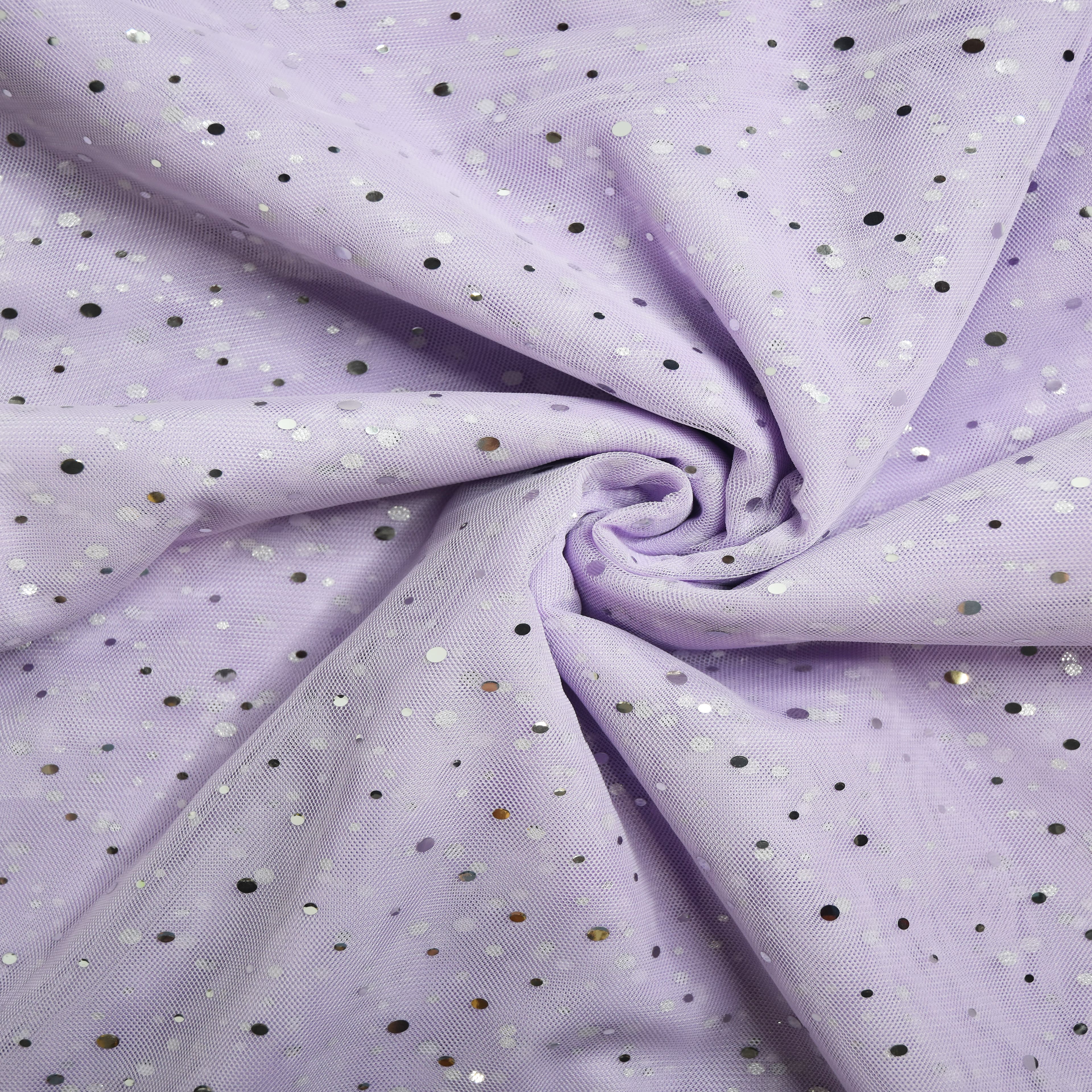 Feldman Lilac with Silver Dots Mesh