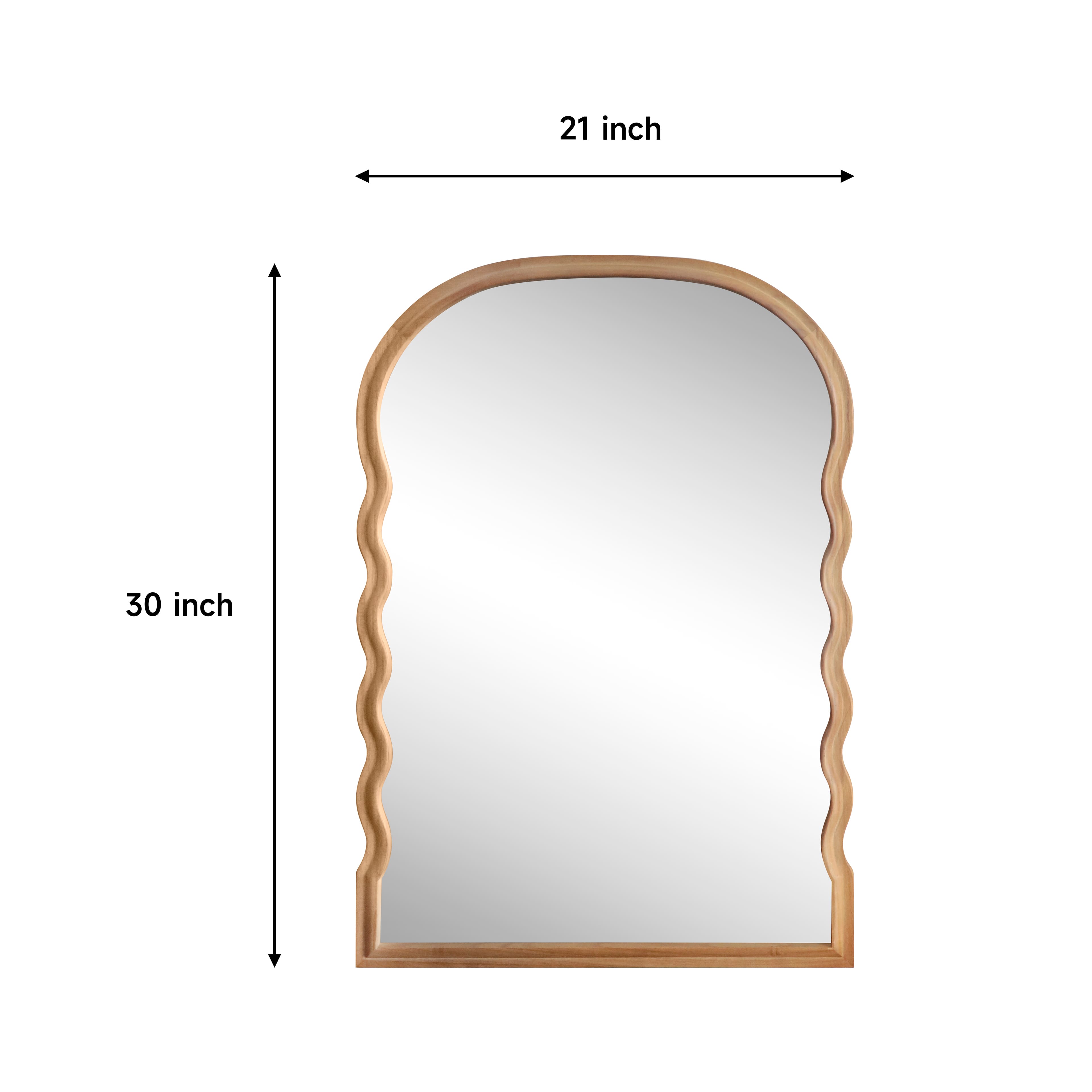 21" x 30" Arch Wall Mirror in Wavy Wood Frame by Ashland®