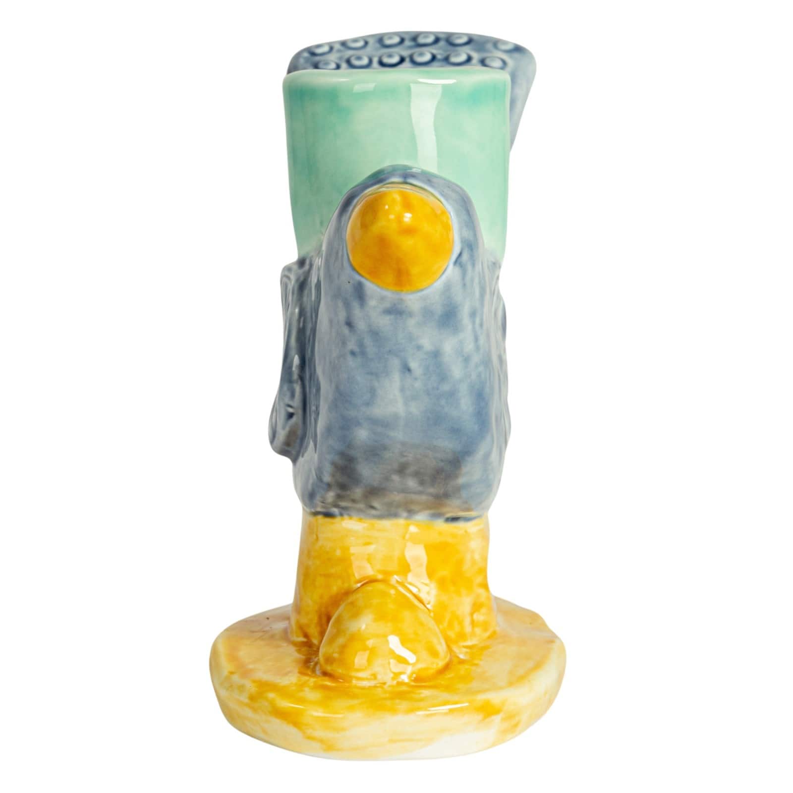 Hello Honey® 6" Yellow & Blue Chirpy Elegance Stoneware Taper Candle Holder