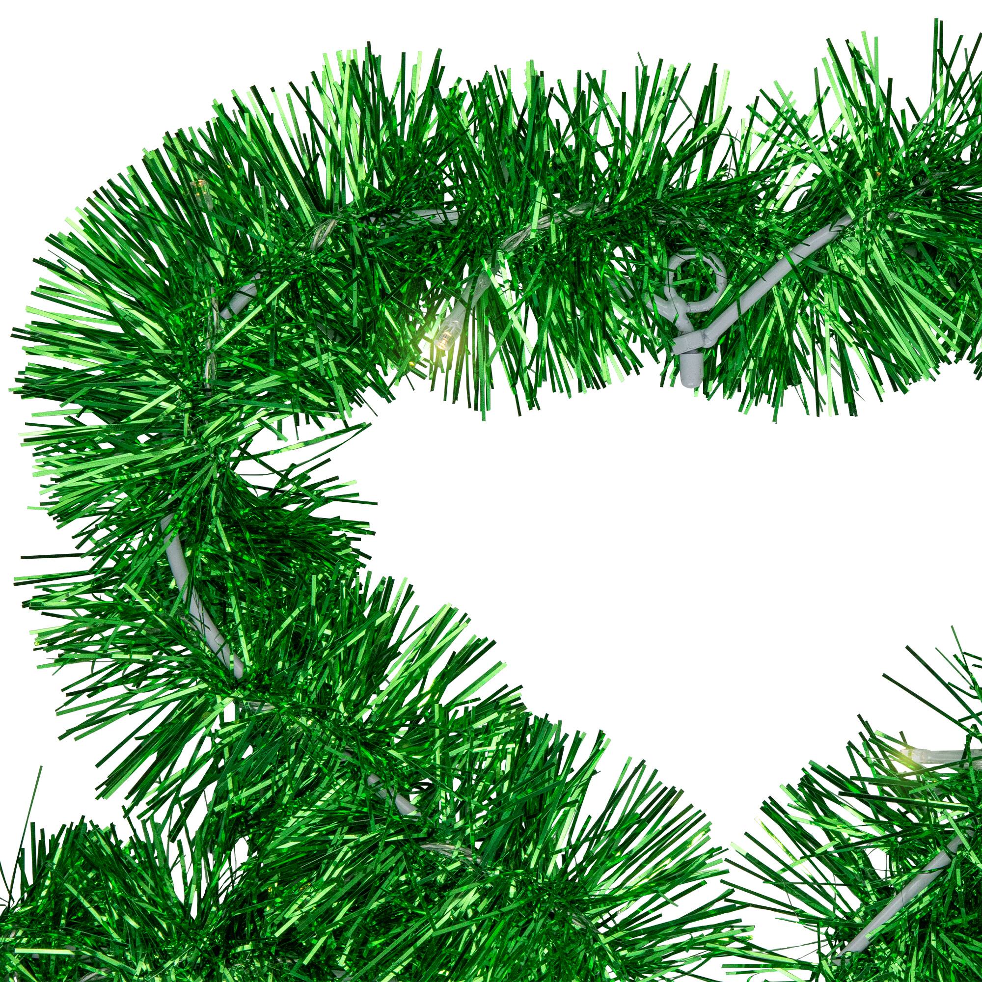 25" Green LED Lighted Tinsel Shamrock St. Patrick's Day Window Silhouette