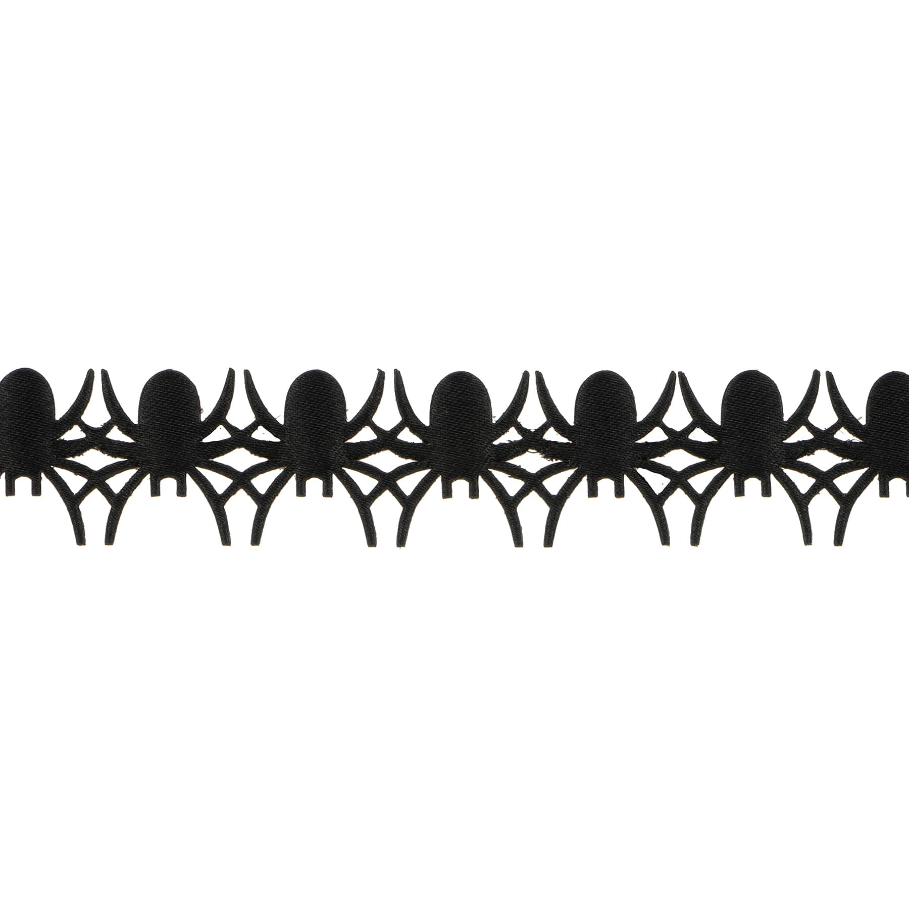 4/5&#x22; x 4yd. Black Spider Shaped Ribbon by Celebrate It&#xAE; Halloween