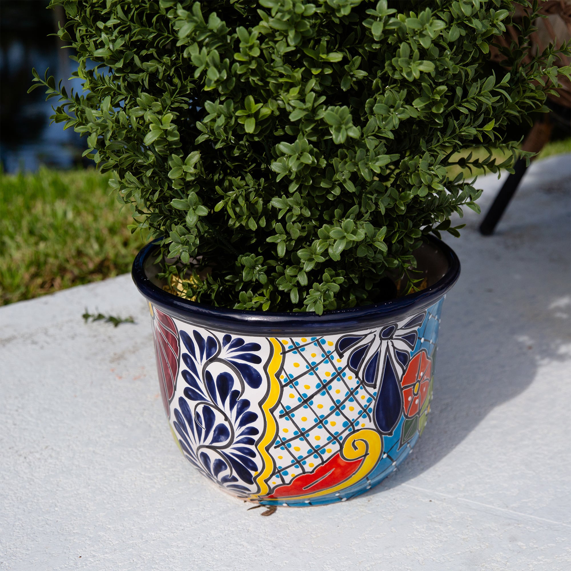 12.5&#x22; Handmade Mexican Talavera Ceramic Planter