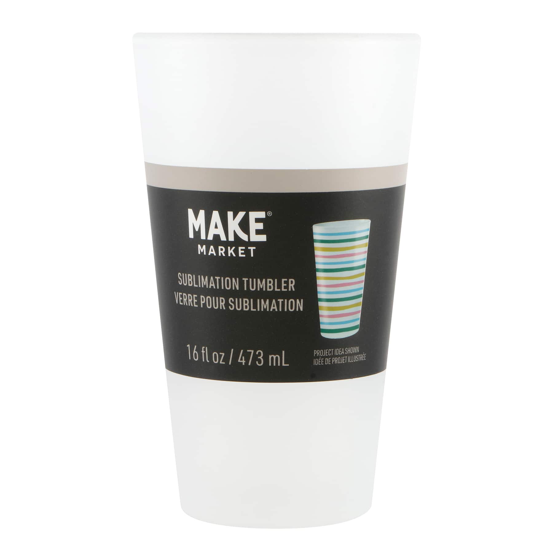 16oz. Frosted Glass Sublimation Tumbler by Make Market®