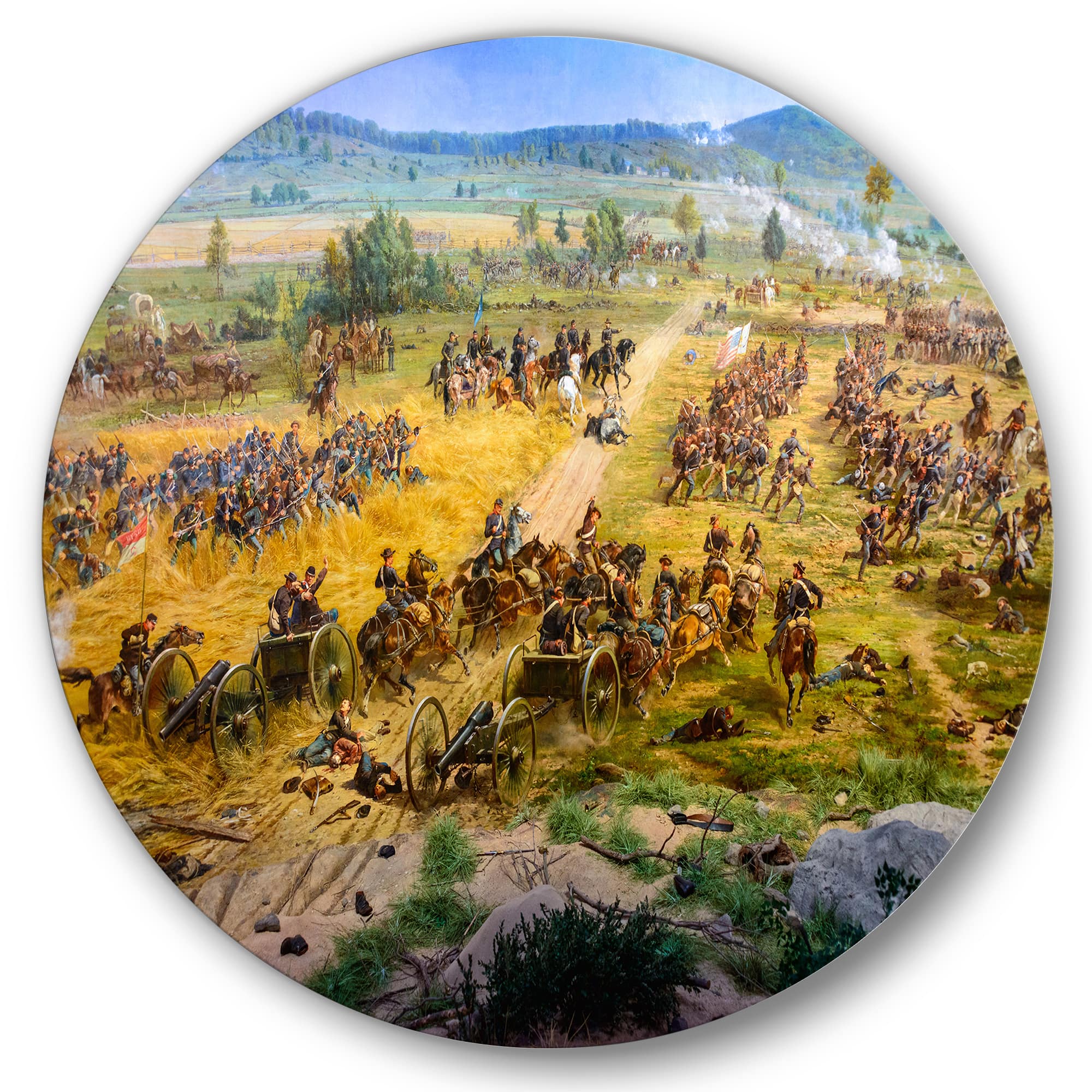 Designart - Gettysburg National Military Park - Vintage Metal Circle Wall Art
