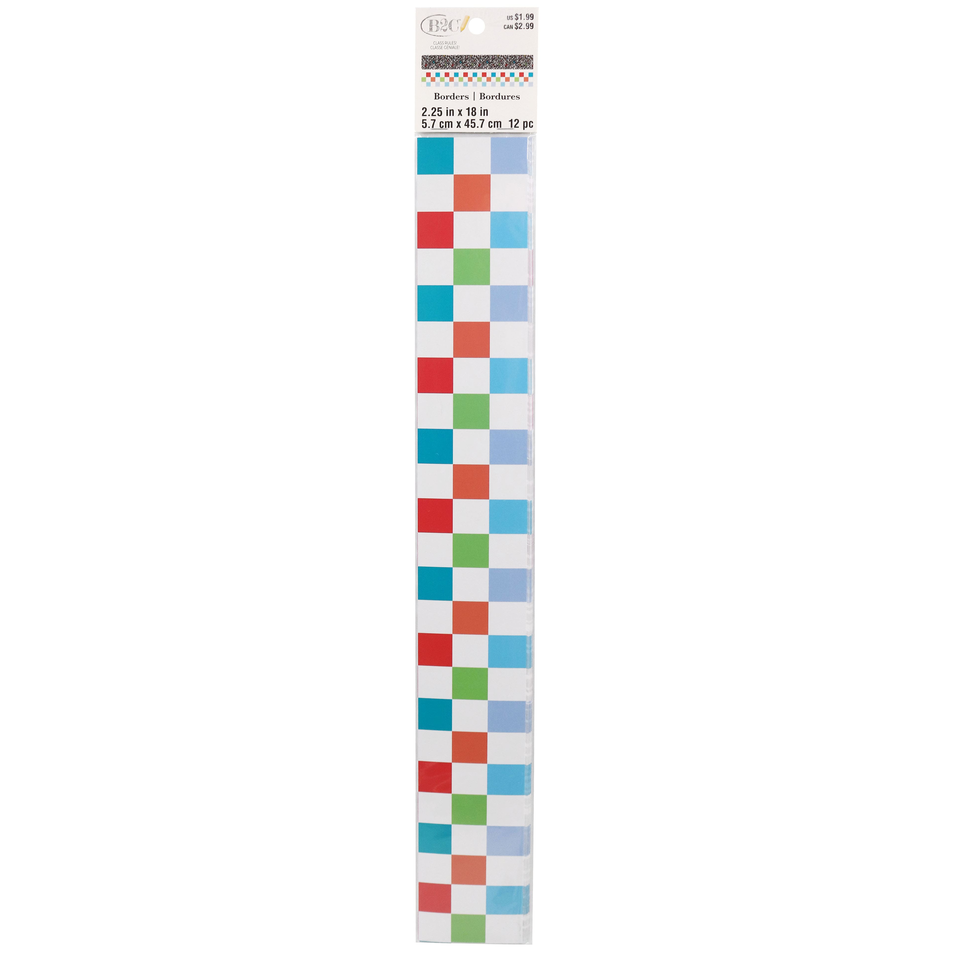 Class Rules! 2.25" x 18" Speckled & Checker Print Borders, 12ct. by B2C™