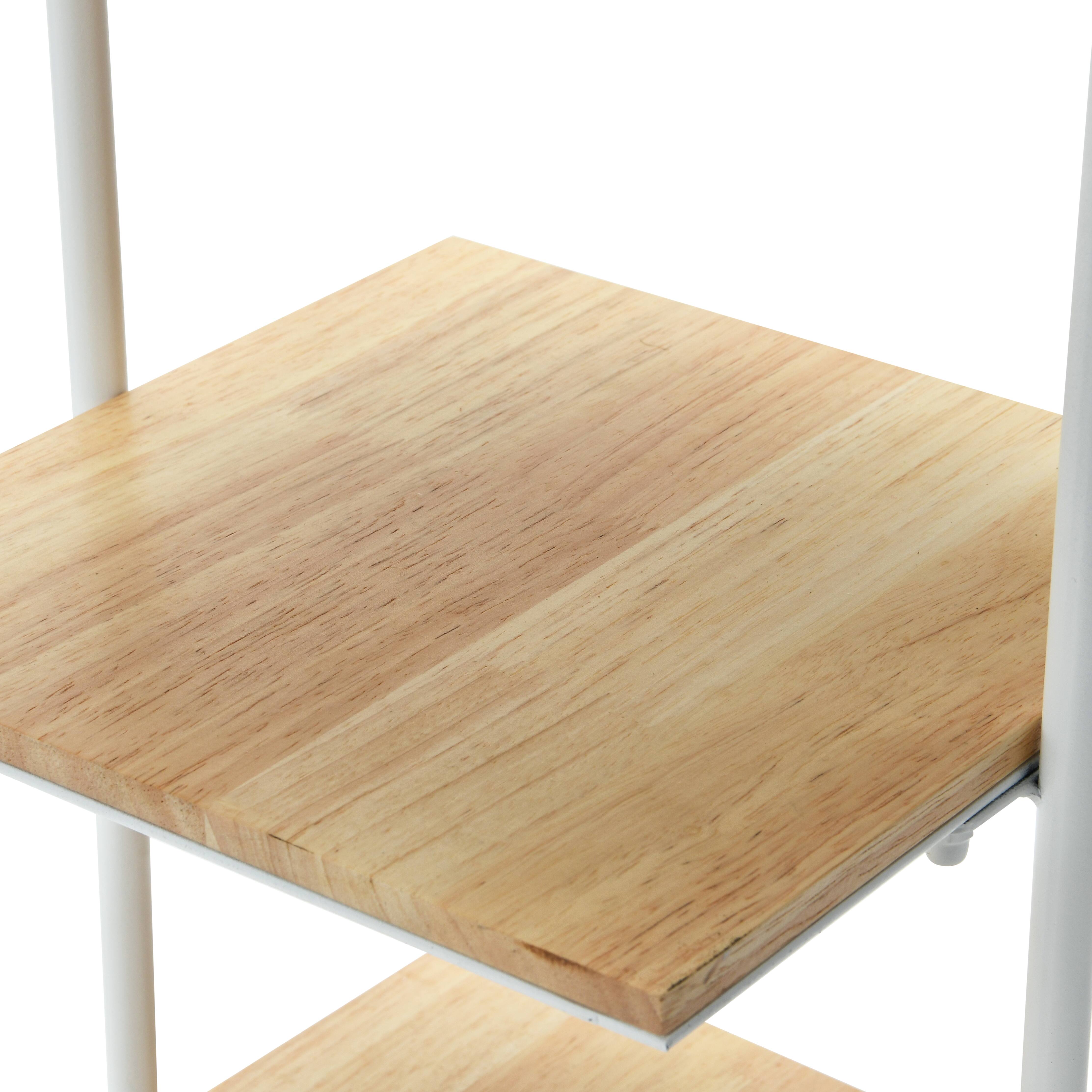 24'' White Modern Decorative Tray with 3 shelves