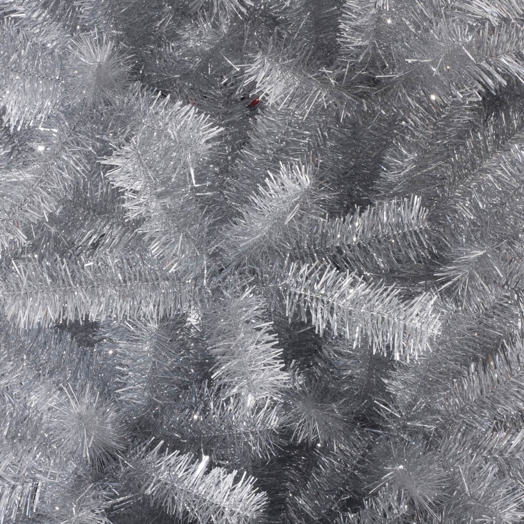 9ft. Unlit Silver Tinsel Artificial Christmas Tree