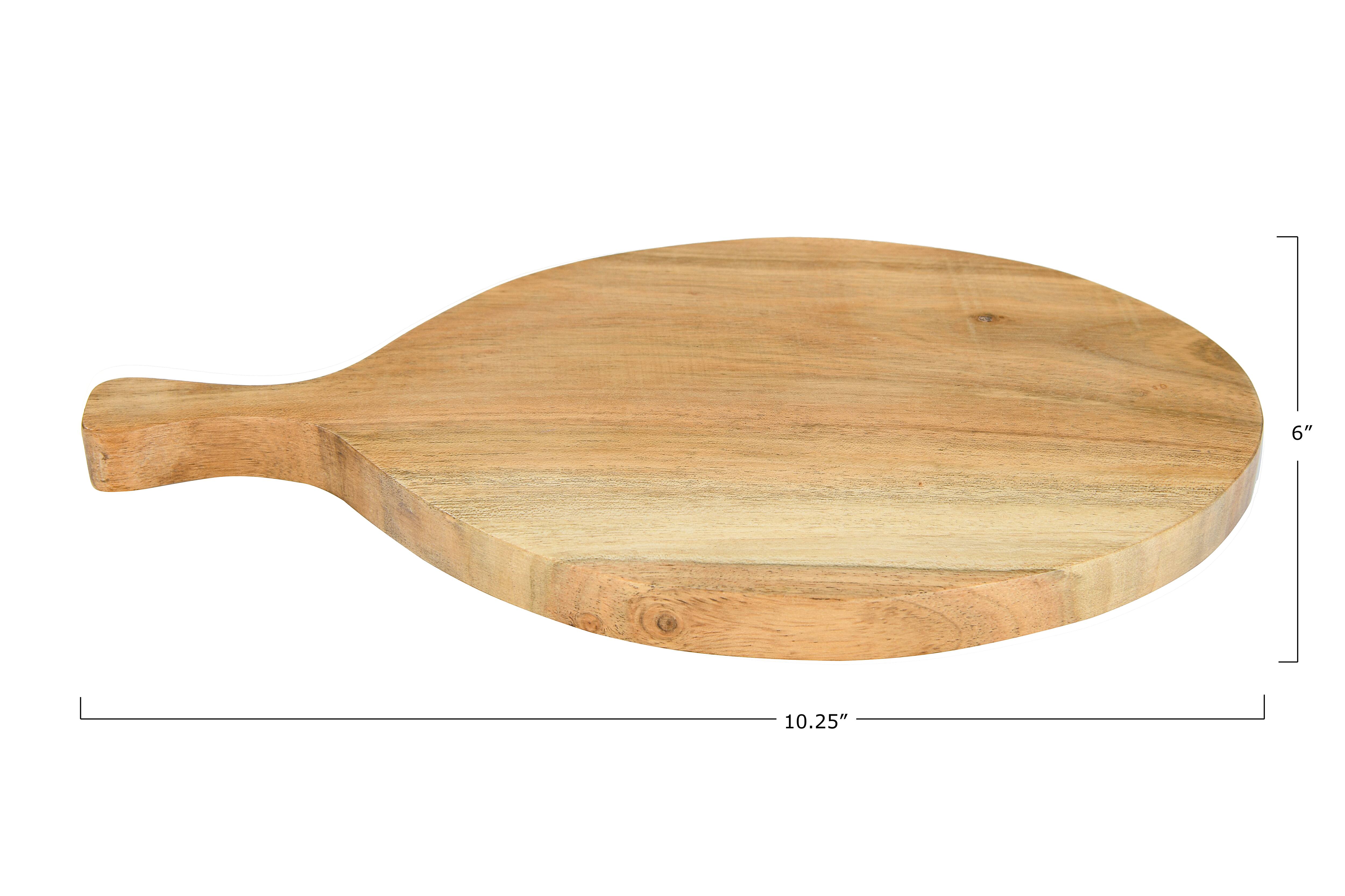 10.5&#x22; Round Acacia Wood Cheese/Cutting Board with Handle