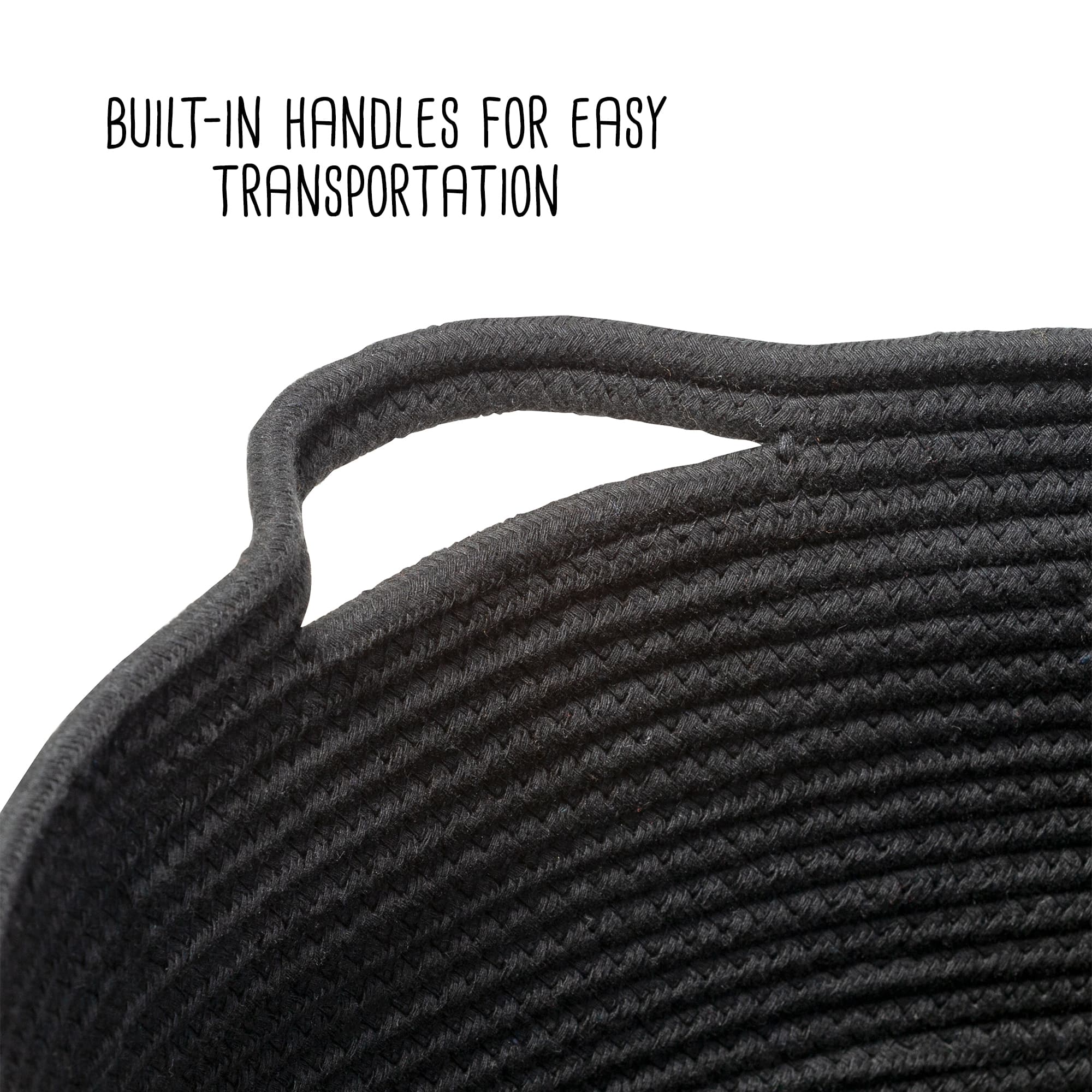 Honey Can Do Black Cotton Coil Baskets, 3ct.