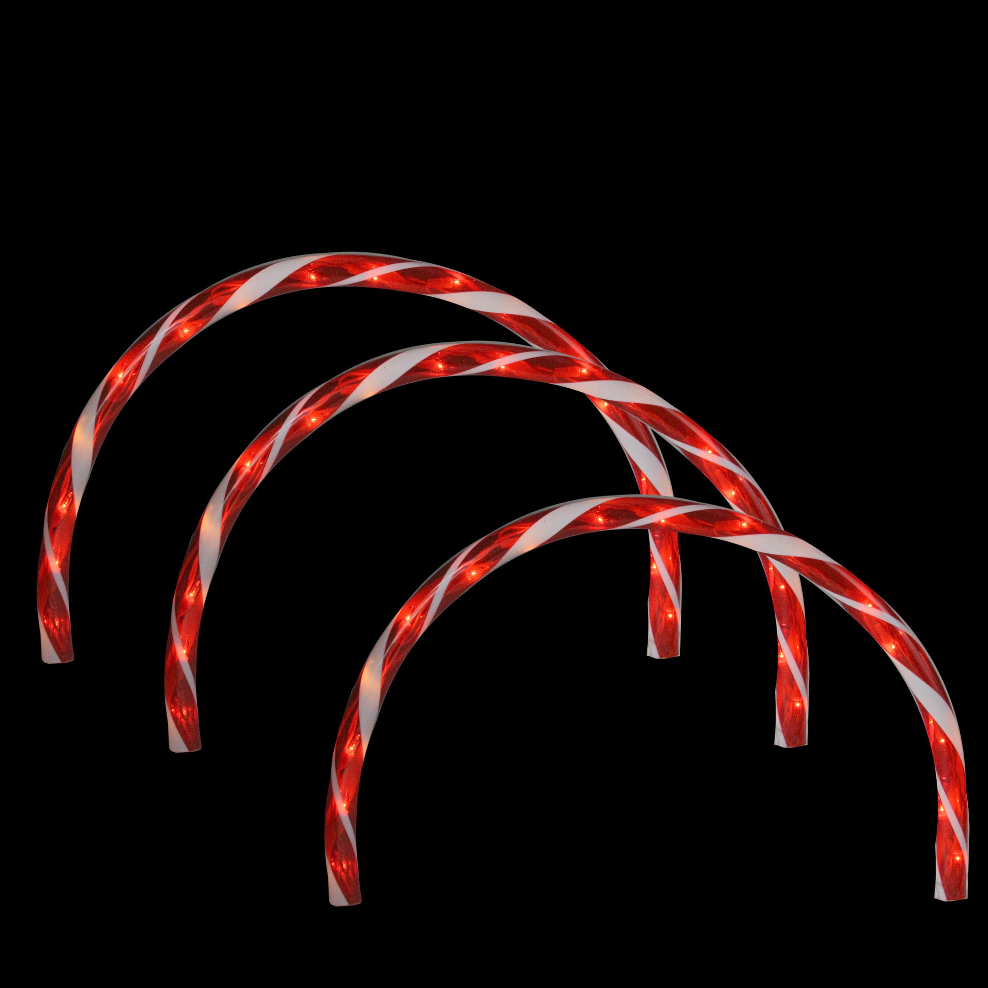 3ct. Candy Cane Arch Outdoor Christmas Pathway Markers