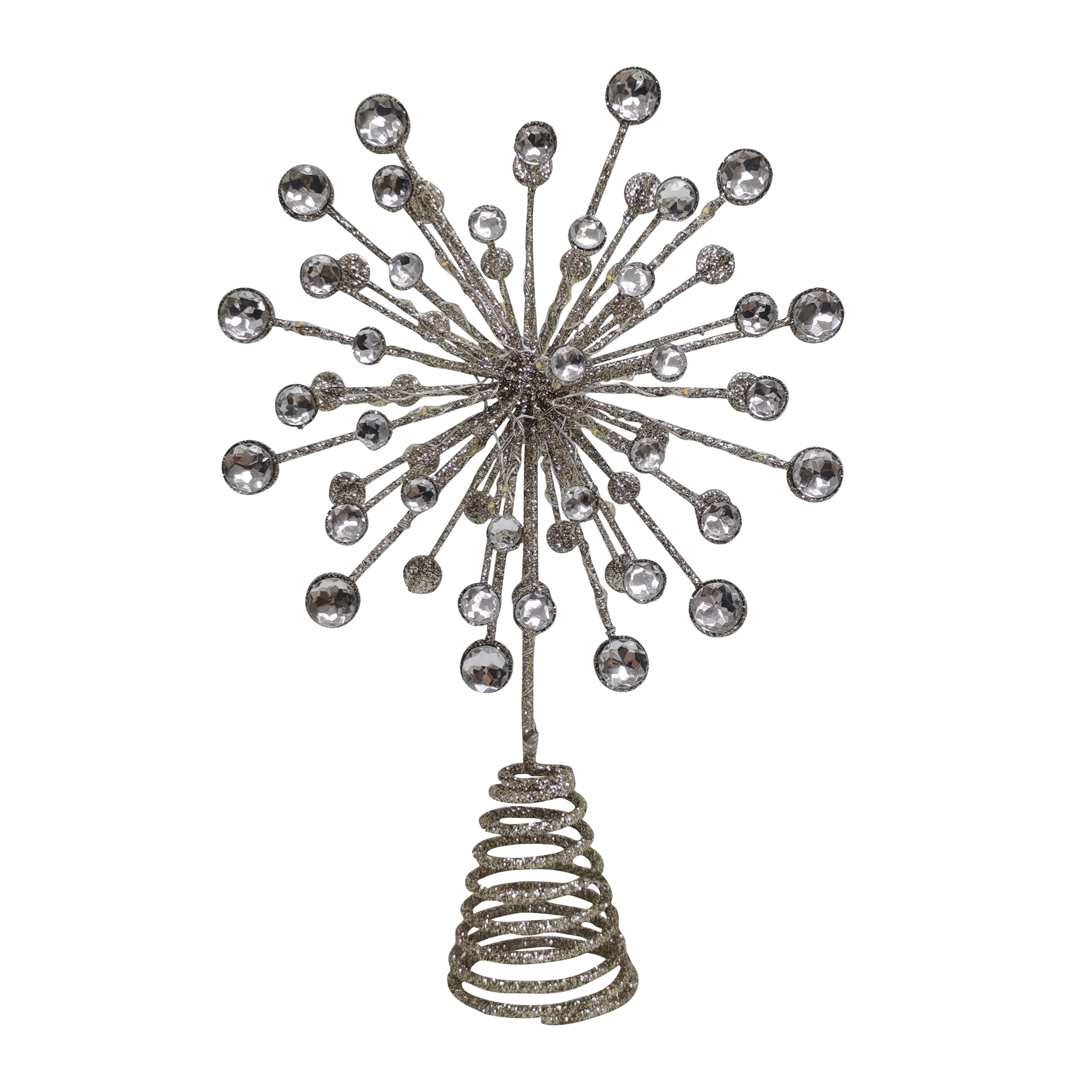 12&#x22; Champagne Jeweled Starburst Lighted Tree Topper by Ashland&#xAE;