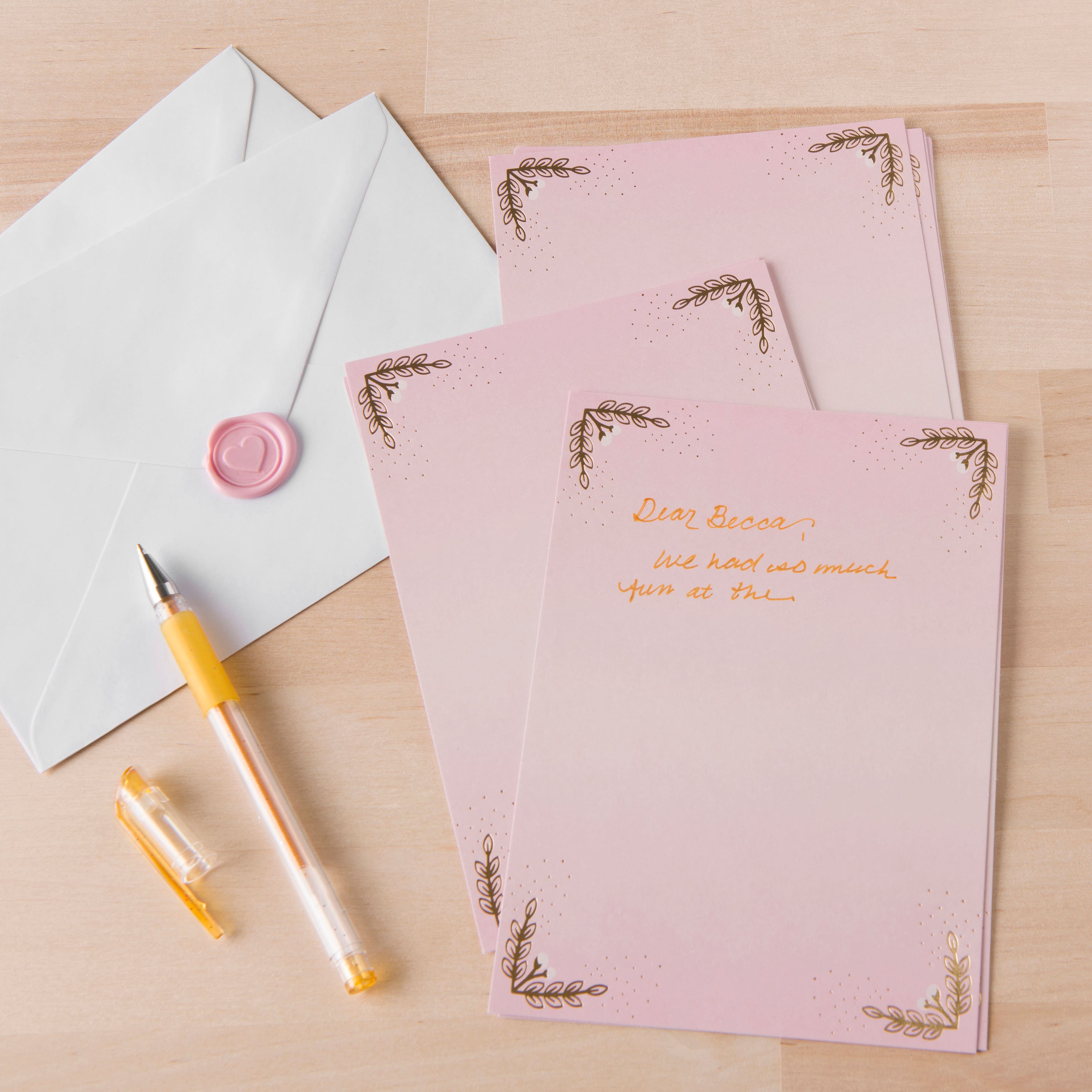 Blush Glam Flat Cards &#x26; Envelopes by Recollections&#x2122;, 5&#x22; x 7&#x22;