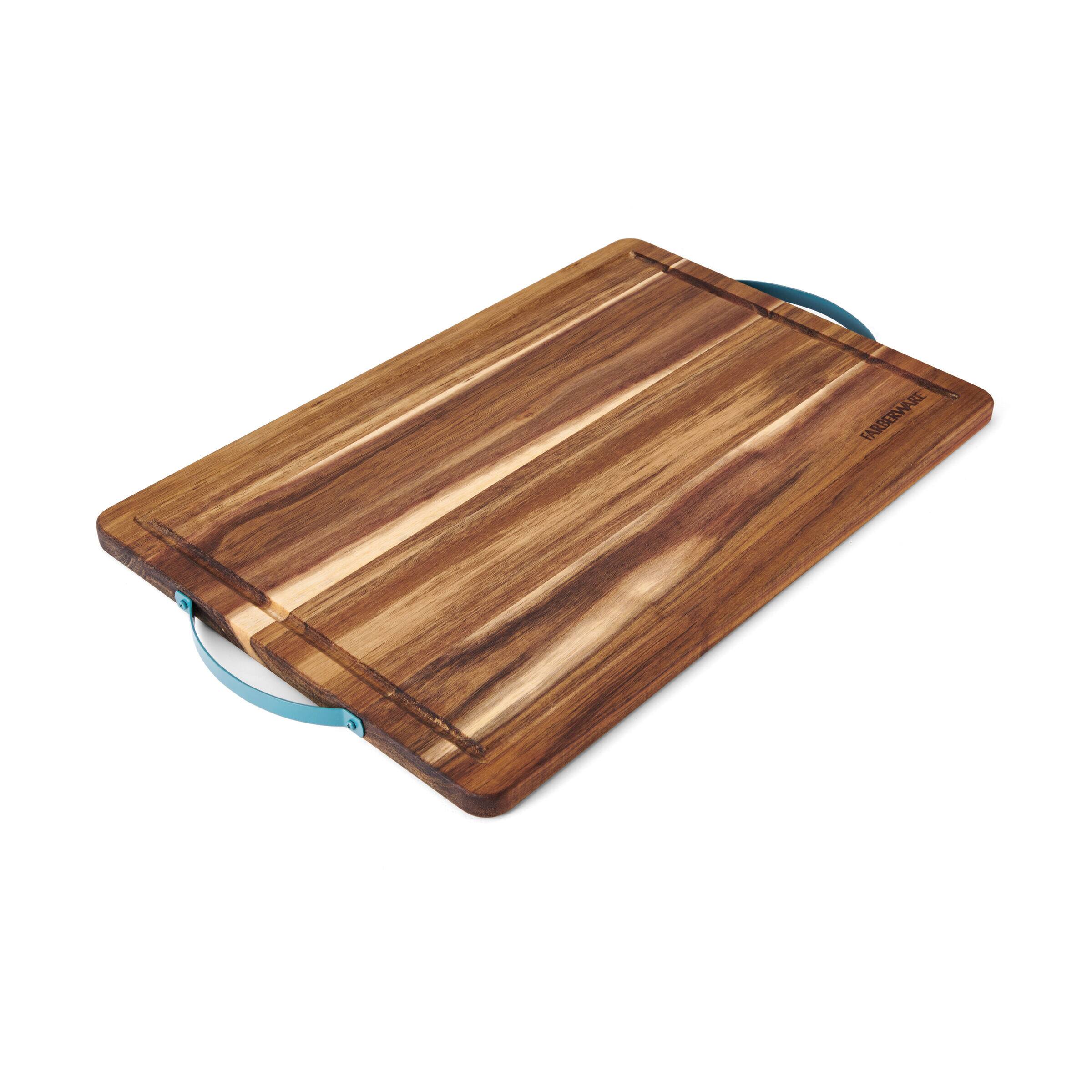 Farberware 18&#x22; Acacia Board with Teal Handles
