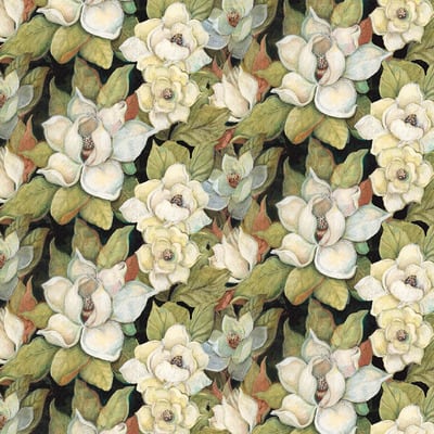 Springs Creative Black Iridescent Magnolia Cotton Fabric