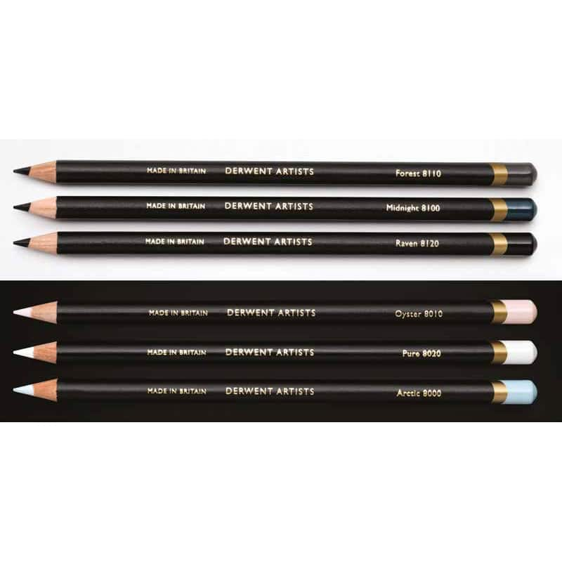 Derwent&#xAE; Artists Black &#x26; White 6 Pencil Tin Set