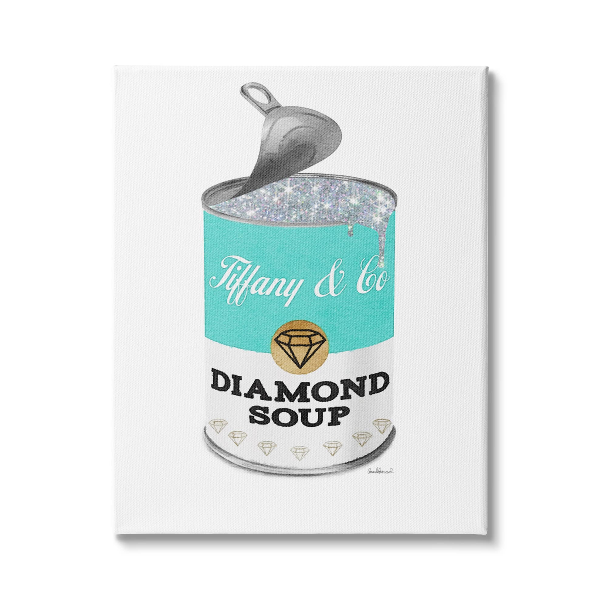 Stupell Industries Blue Pop Fashion Condensed Soup Glam Open Lid Canvas Wall Art