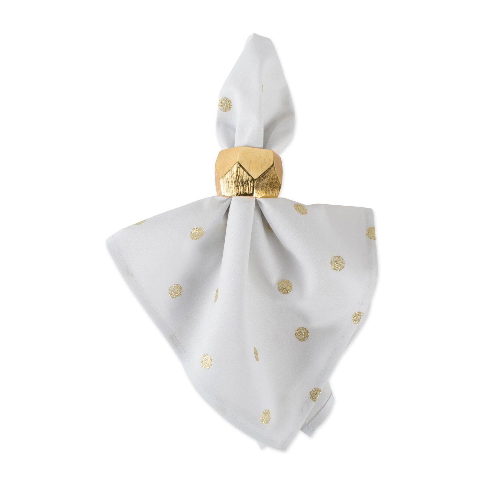 DII® White & Gold Metallic Polka Dot Napkin, 4ct.