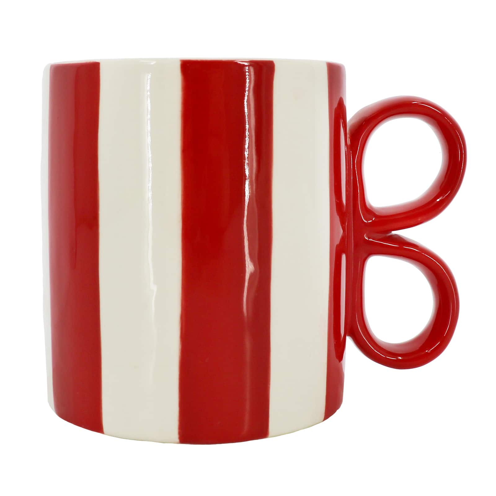 14.25oz. Red &#x26; White Stripes with Bow Mug by Ashland&#xAE;