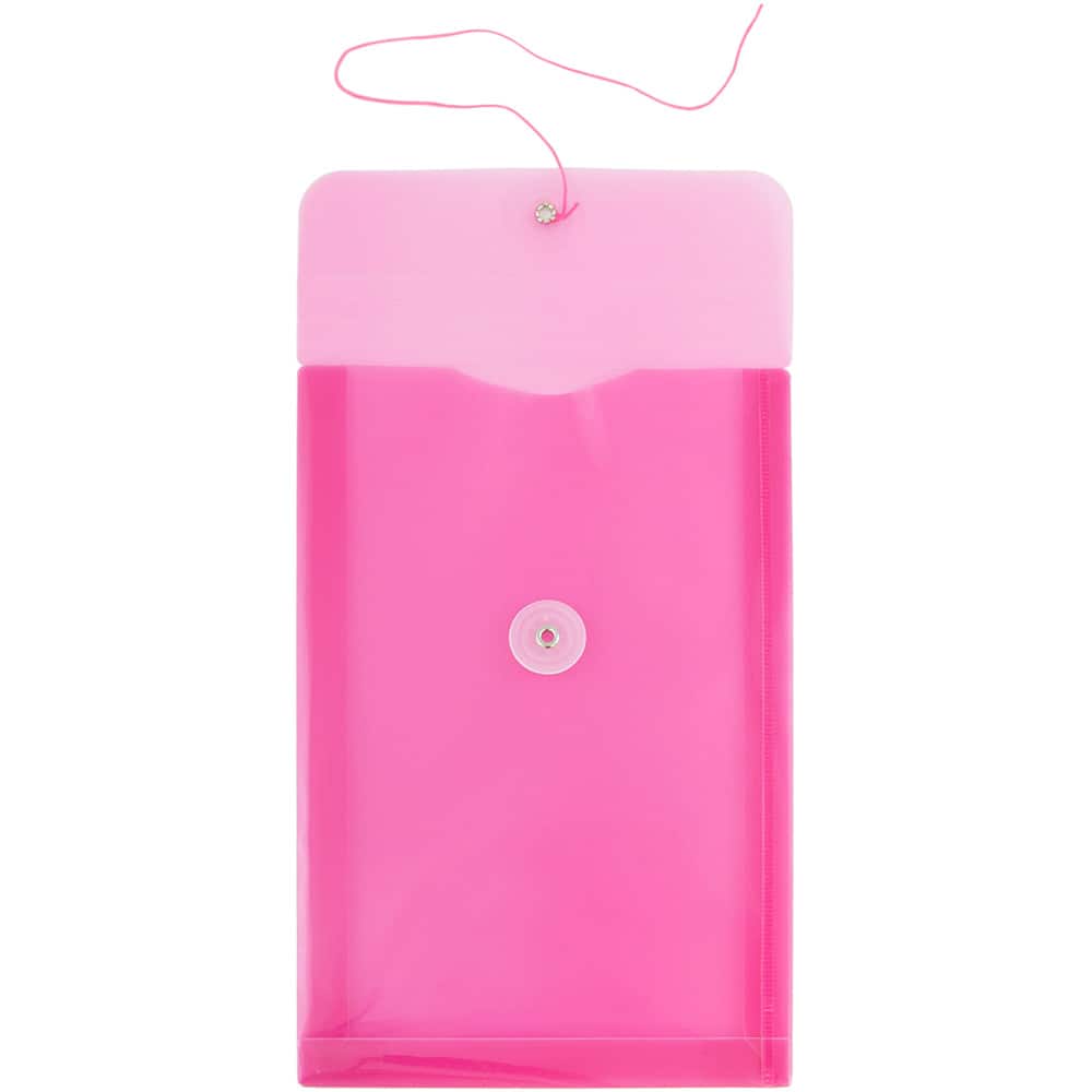 JAM Paper 6.25&#x22; x 9.25&#x22; Button &#x26; String Tie Closure Plastic Envelopes, 12ct.