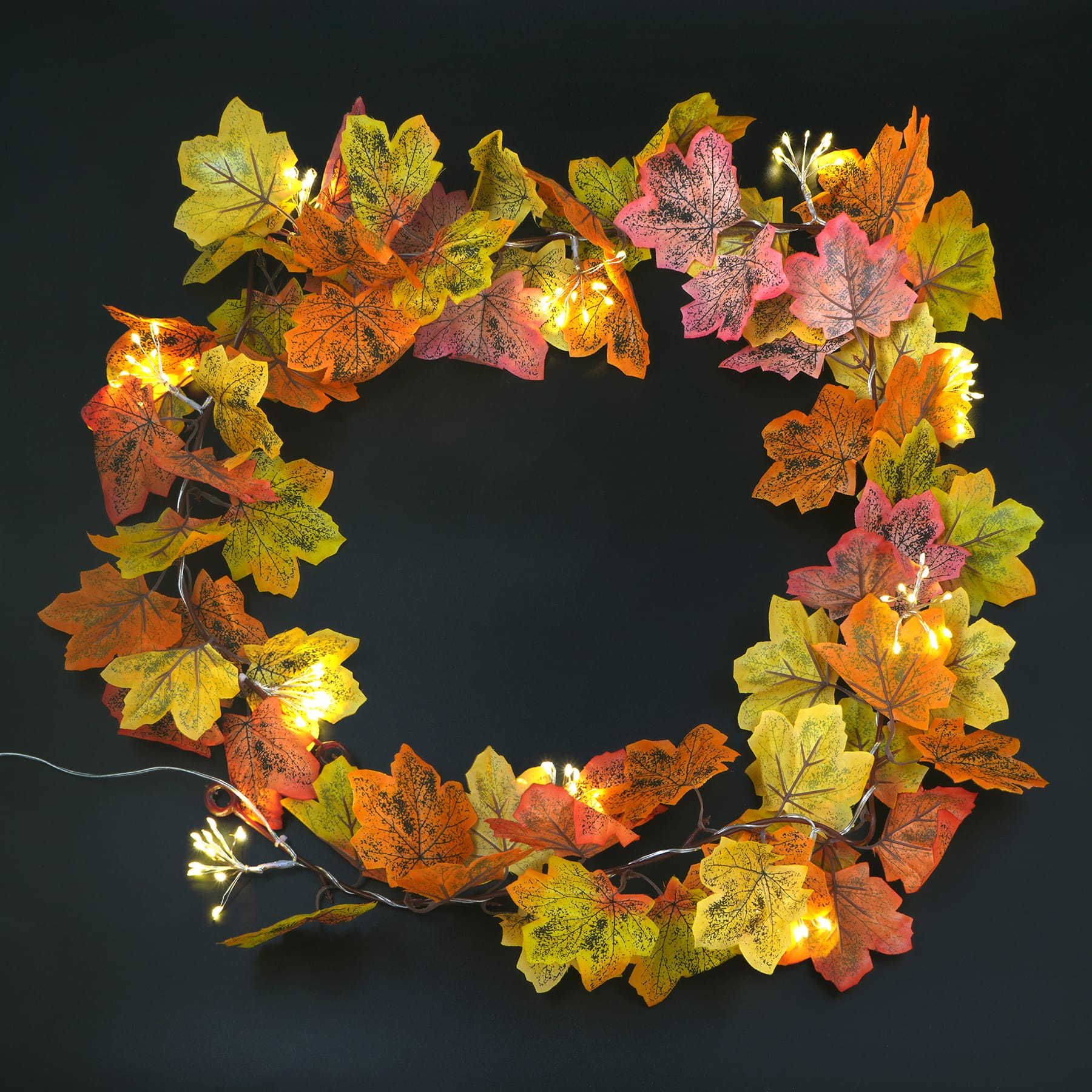 100ct. Warm White LED Maple Leaf Garland String Lights by Ashland®