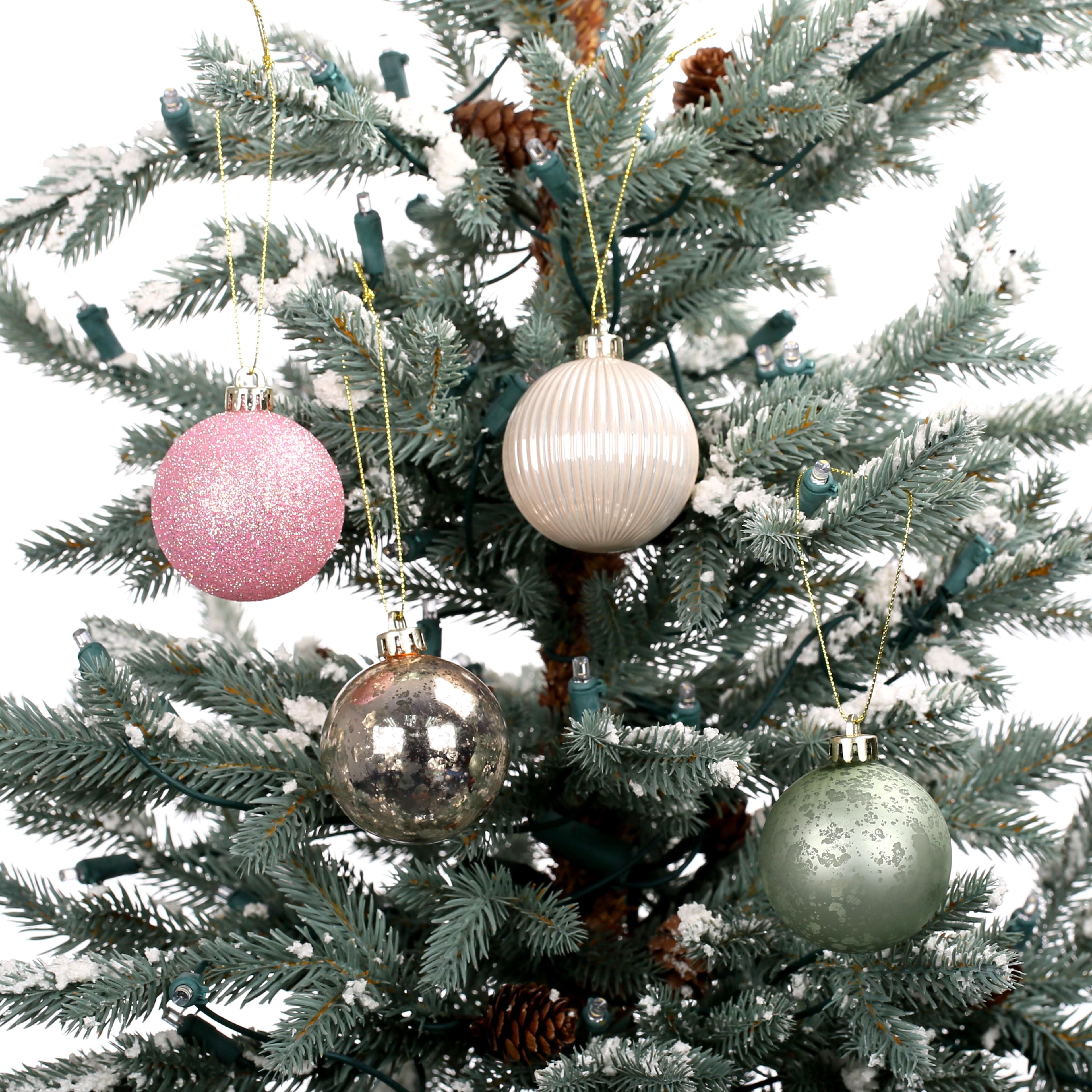 Assorted 50 Pack 2&#x22; Pink &#x26; Gold Shatterproof Ball Christmas Ornaments by Ashland&#xAE;