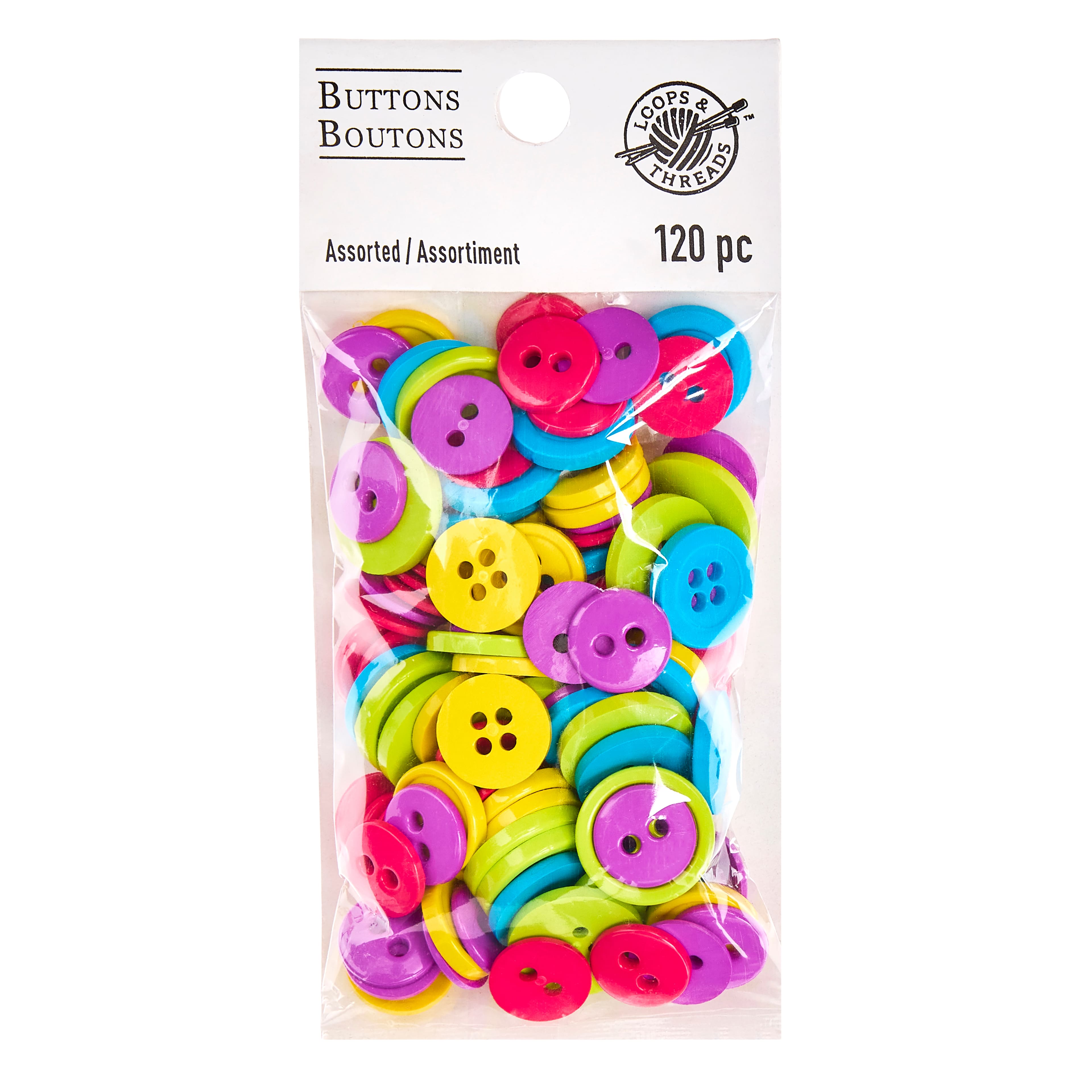 12 Packs: 120 ct. (1,440 total) Favorite Findings&#x2122; Neon Fun Buttons 