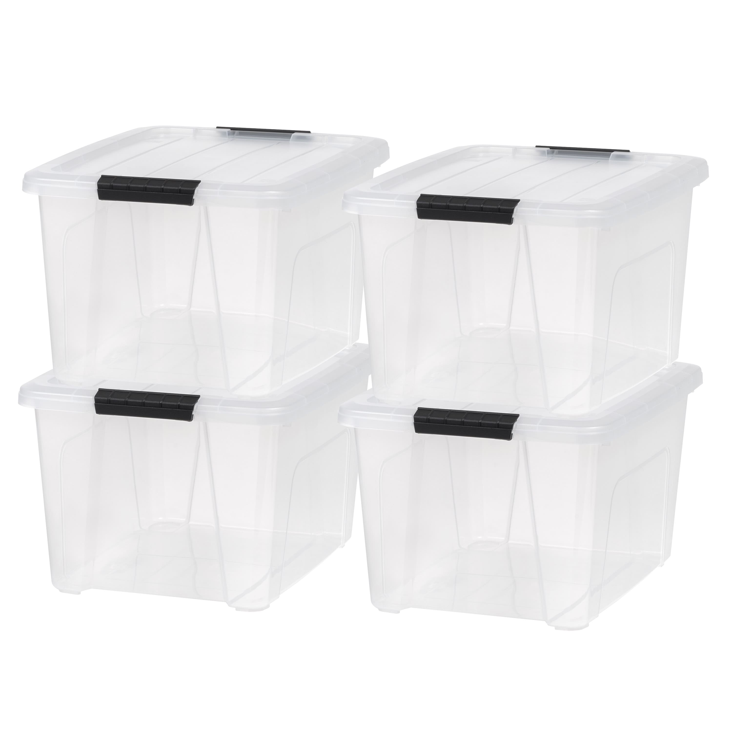 IRIS® 32qt. Buckled Clear Boxes with Clear Buckle Lids, 4ct.