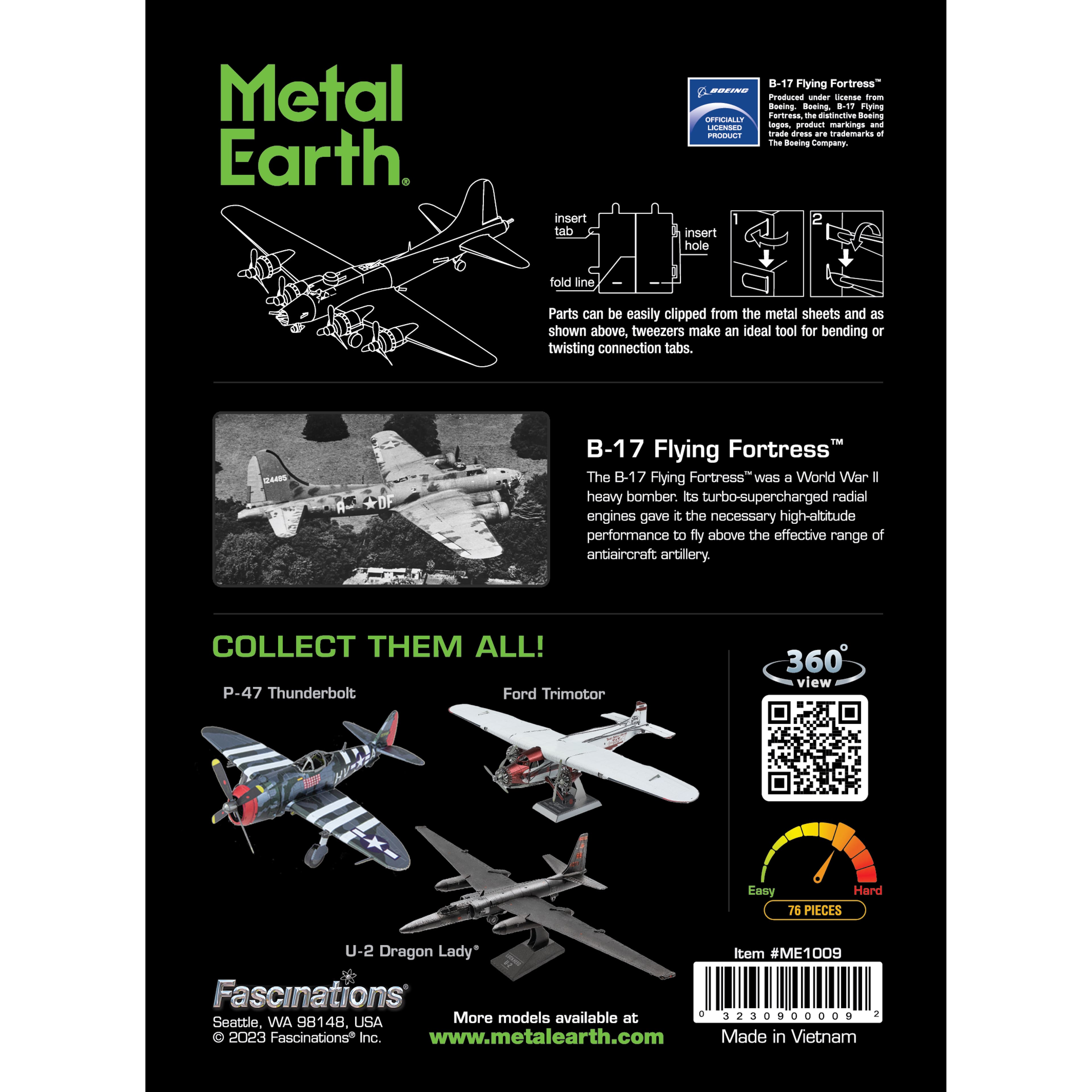 Metal Earth&#xAE; B-17 Flying Fortress&#x2122; Steel Model Kit